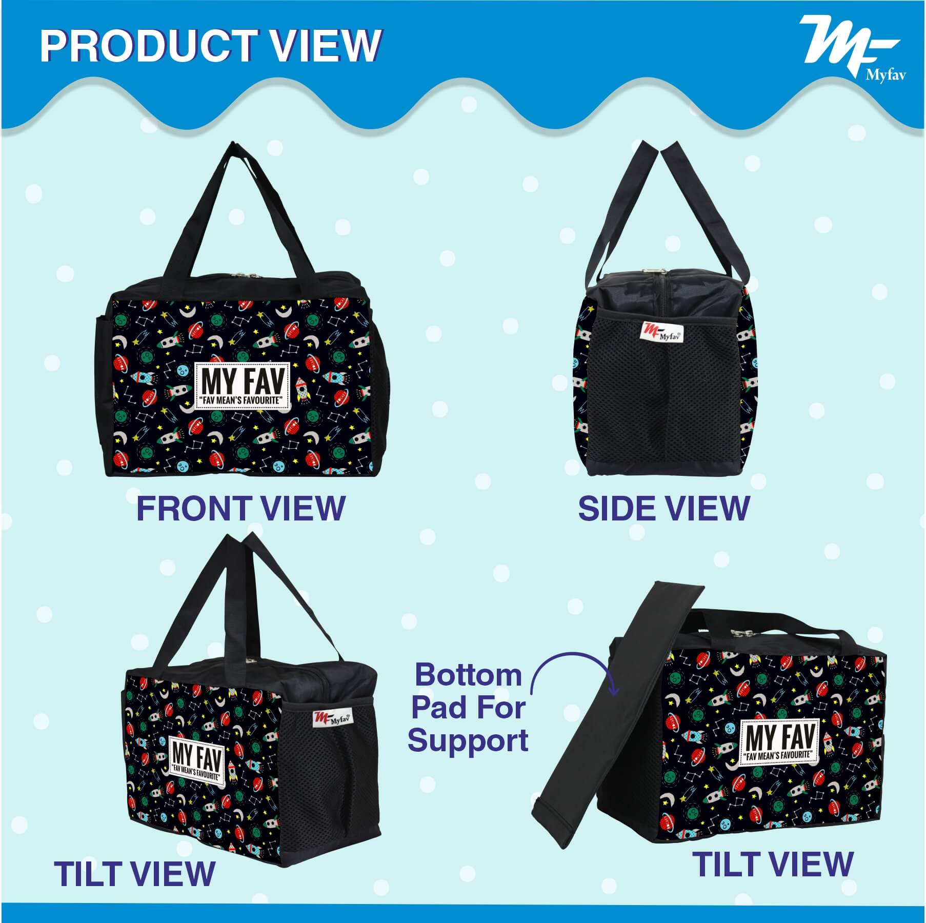 My Fav Space Printed Diaper Bag