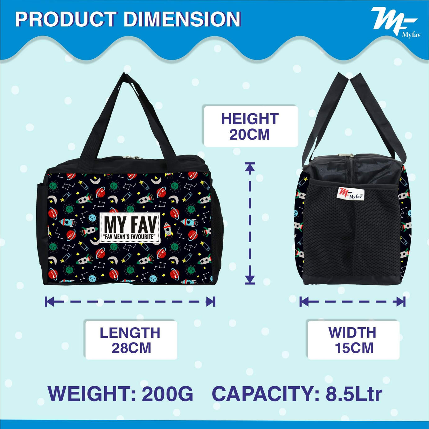 My Fav Space Printed Diaper Bag