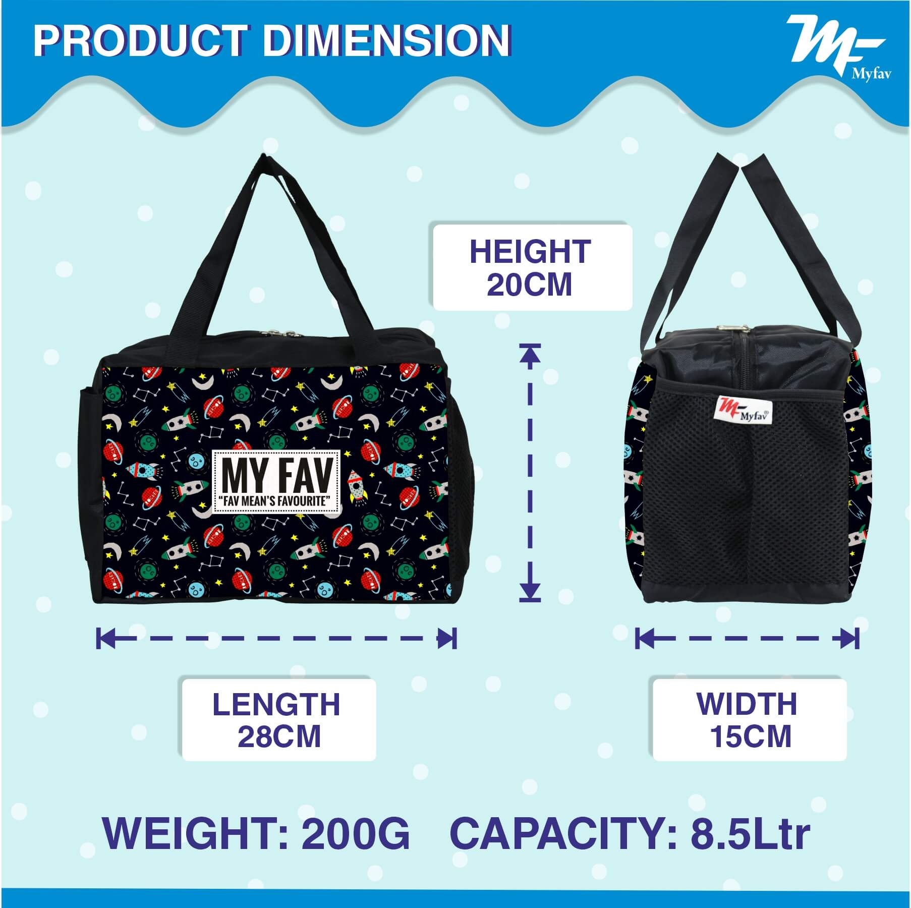 My Fav Space Printed Diaper Bag