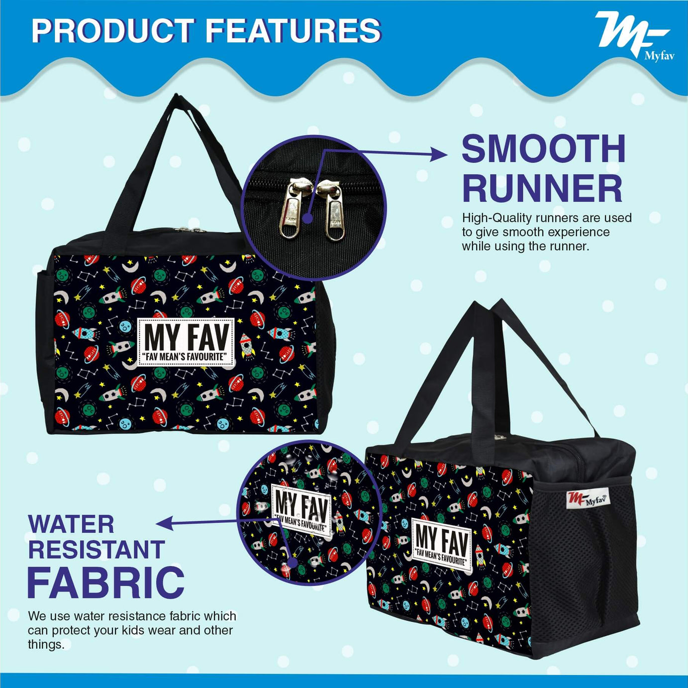 My Fav Space Printed Diaper Bag