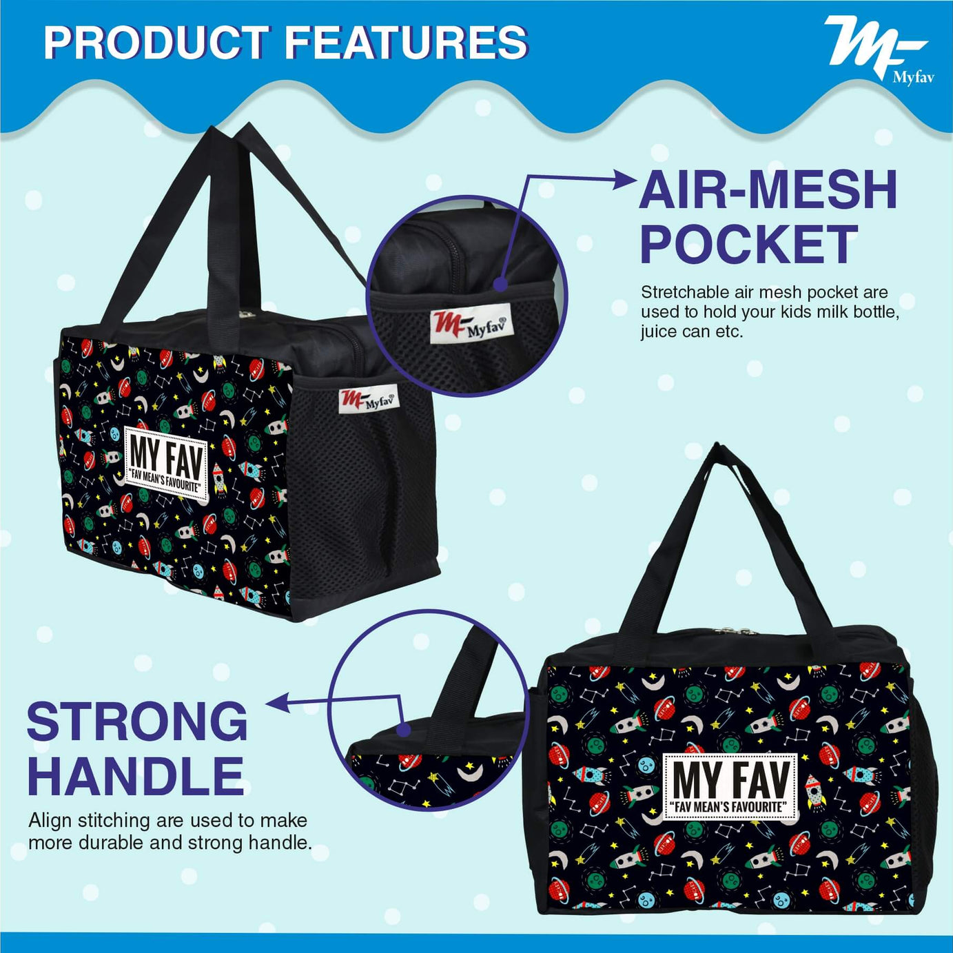 My Fav Space Printed Diaper Bag