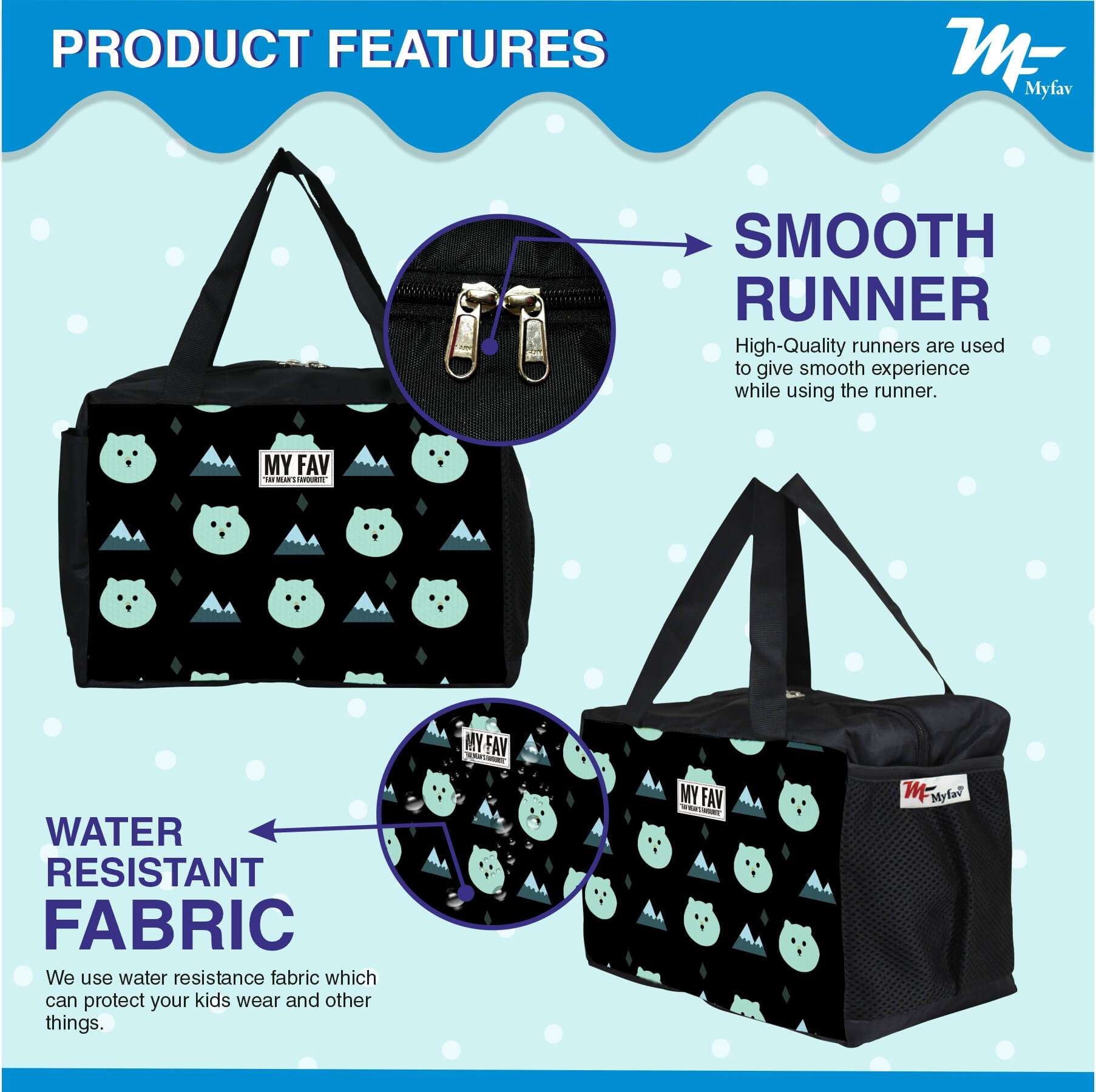 My Fav Cartoon Printed Diaper Bag