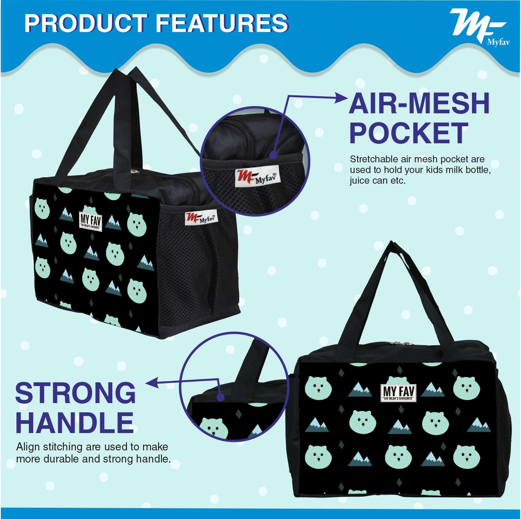 My Fav Cartoon Printed Diaper Bag