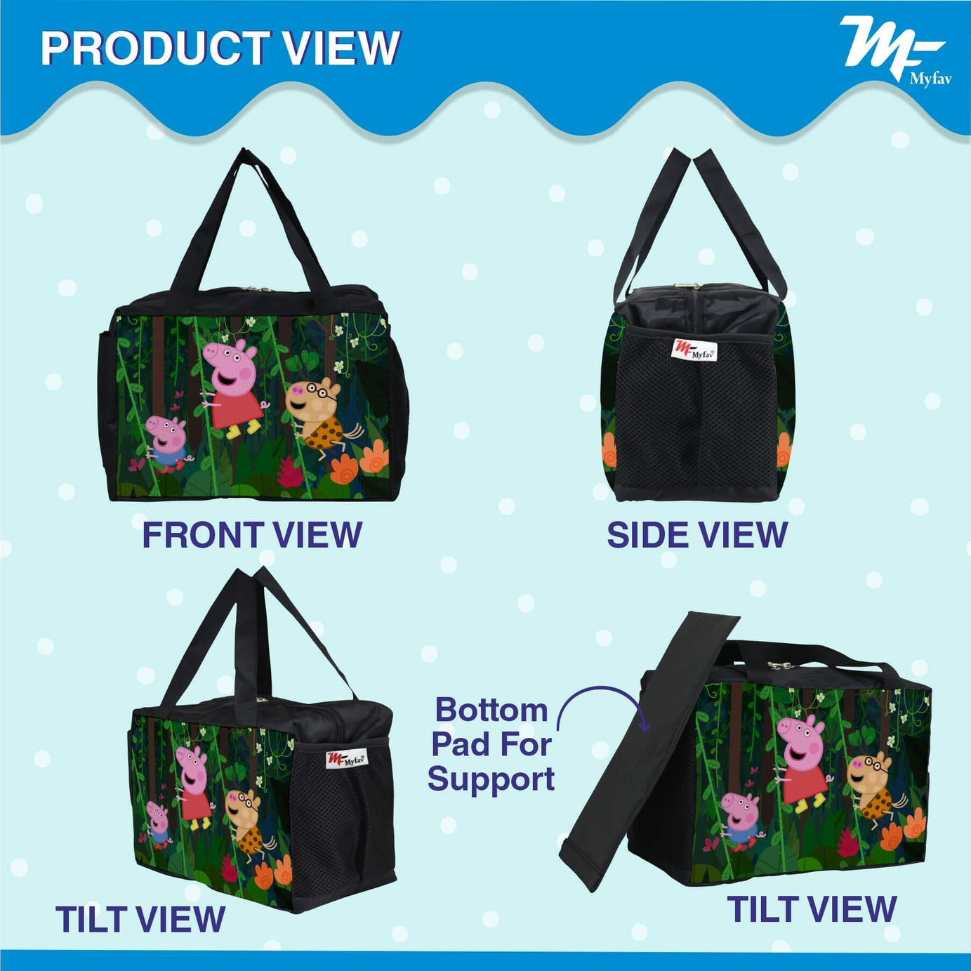 My Fav Pig Cartoon Printed Diaper Bag