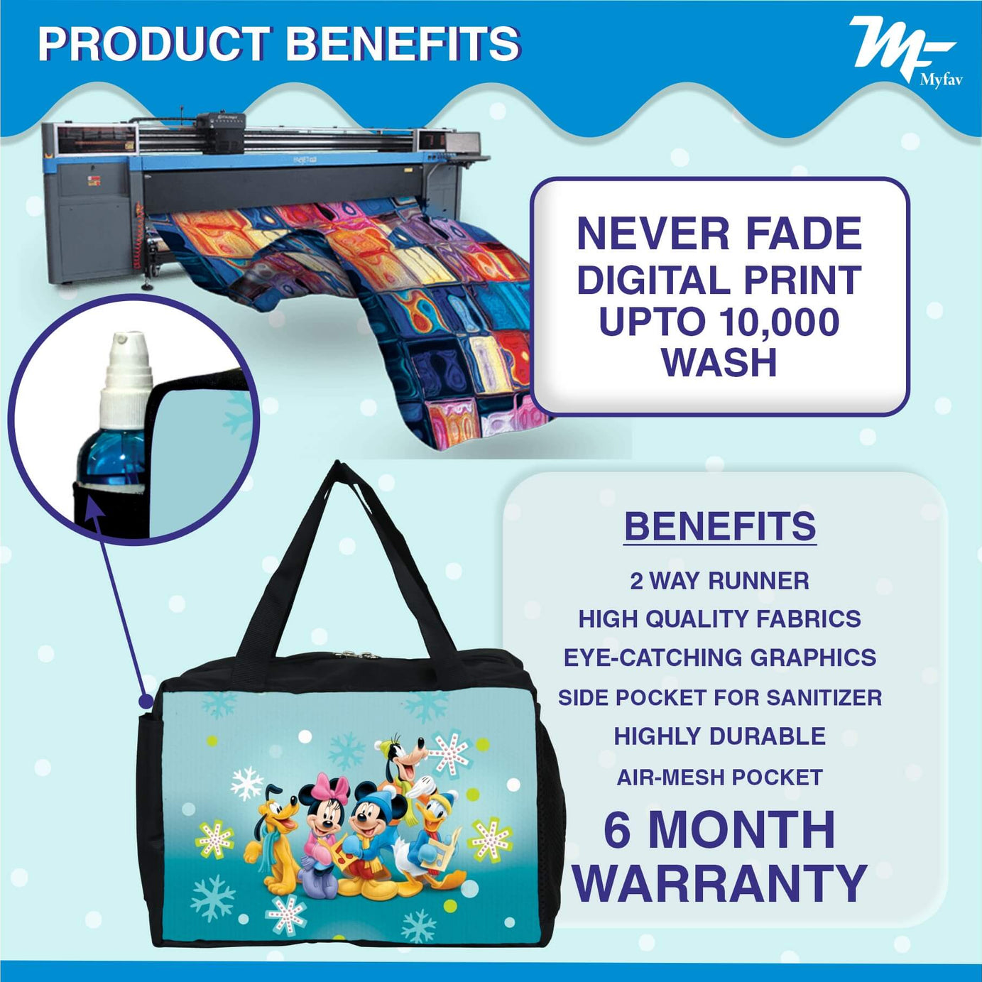 My Fav Cartoon Printed Diaper Bag