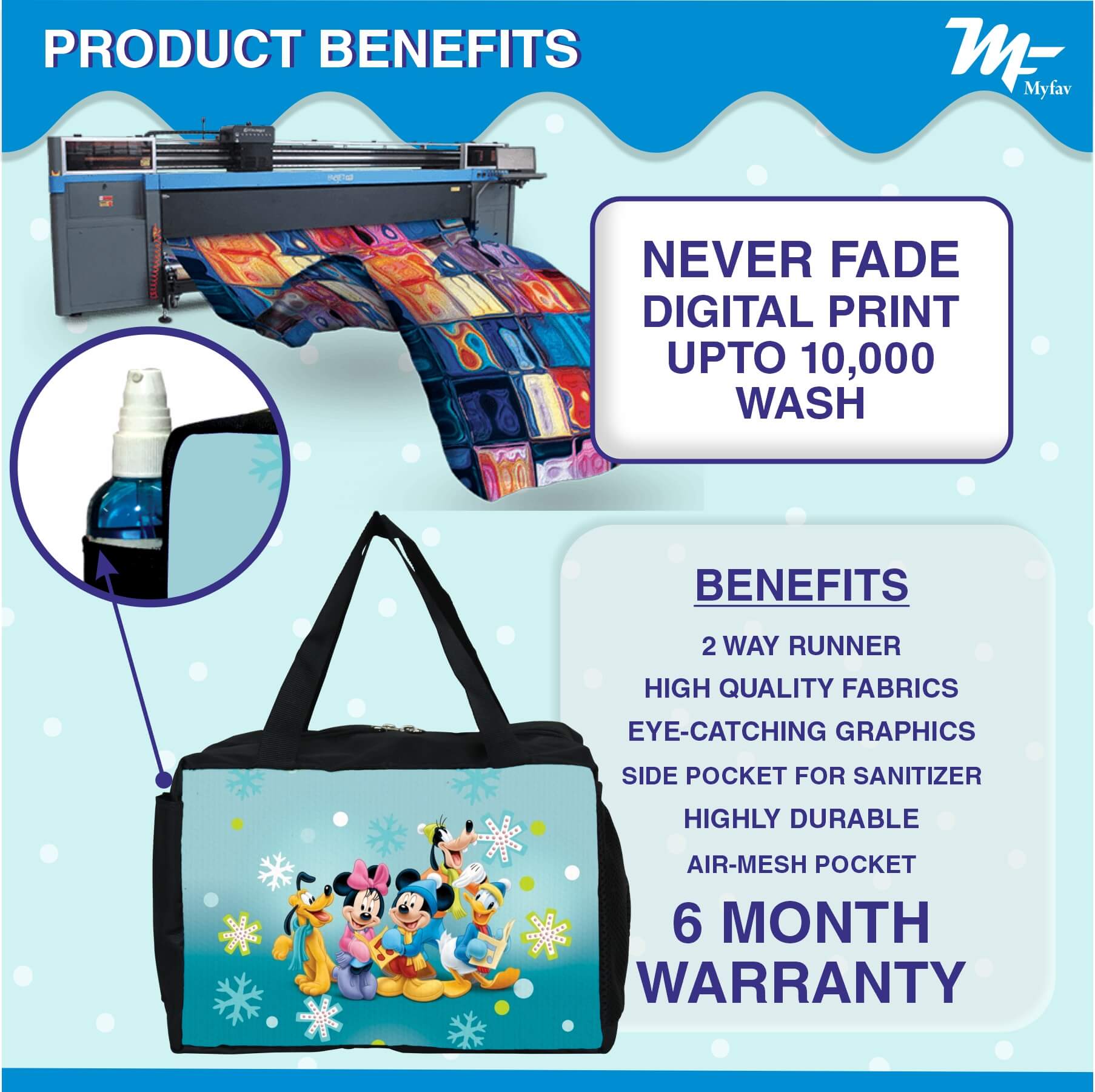 My Fav Cartoon Printed Diaper Bag