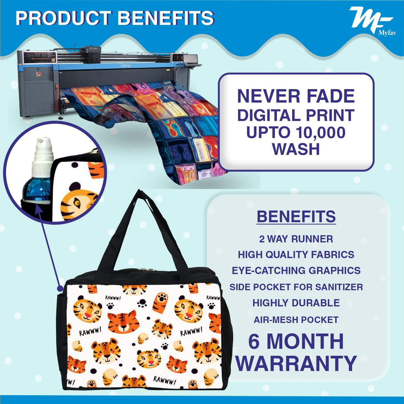 My Fav Tiger Printed Diaper Bag