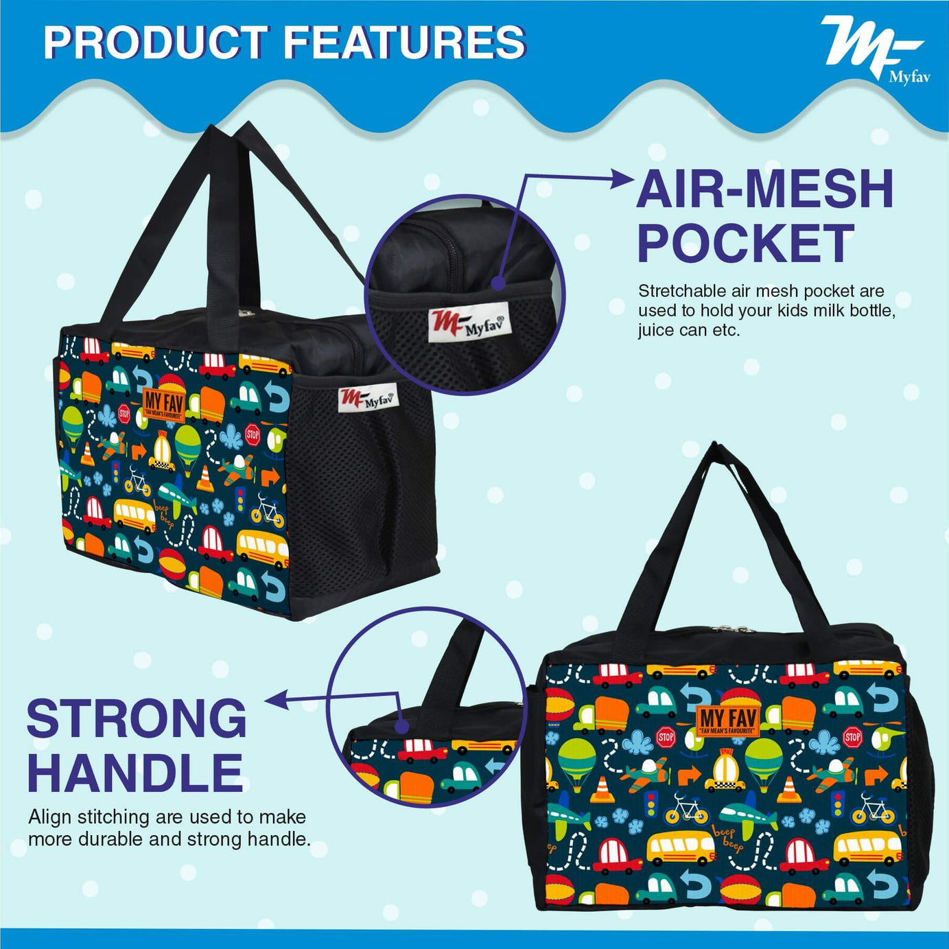 My Fav City Printed Diaper Bag