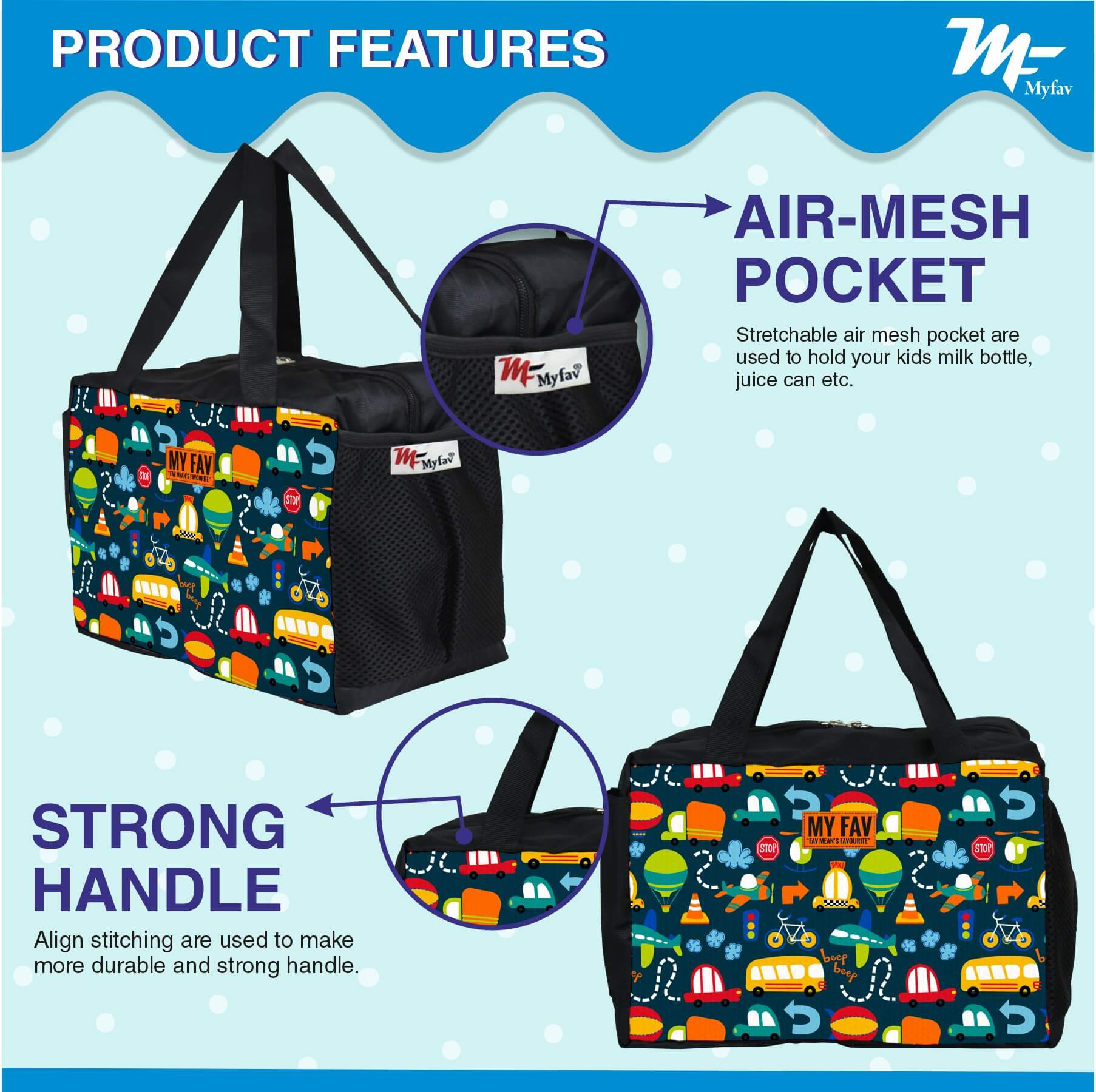 My Fav City Printed Diaper Bag