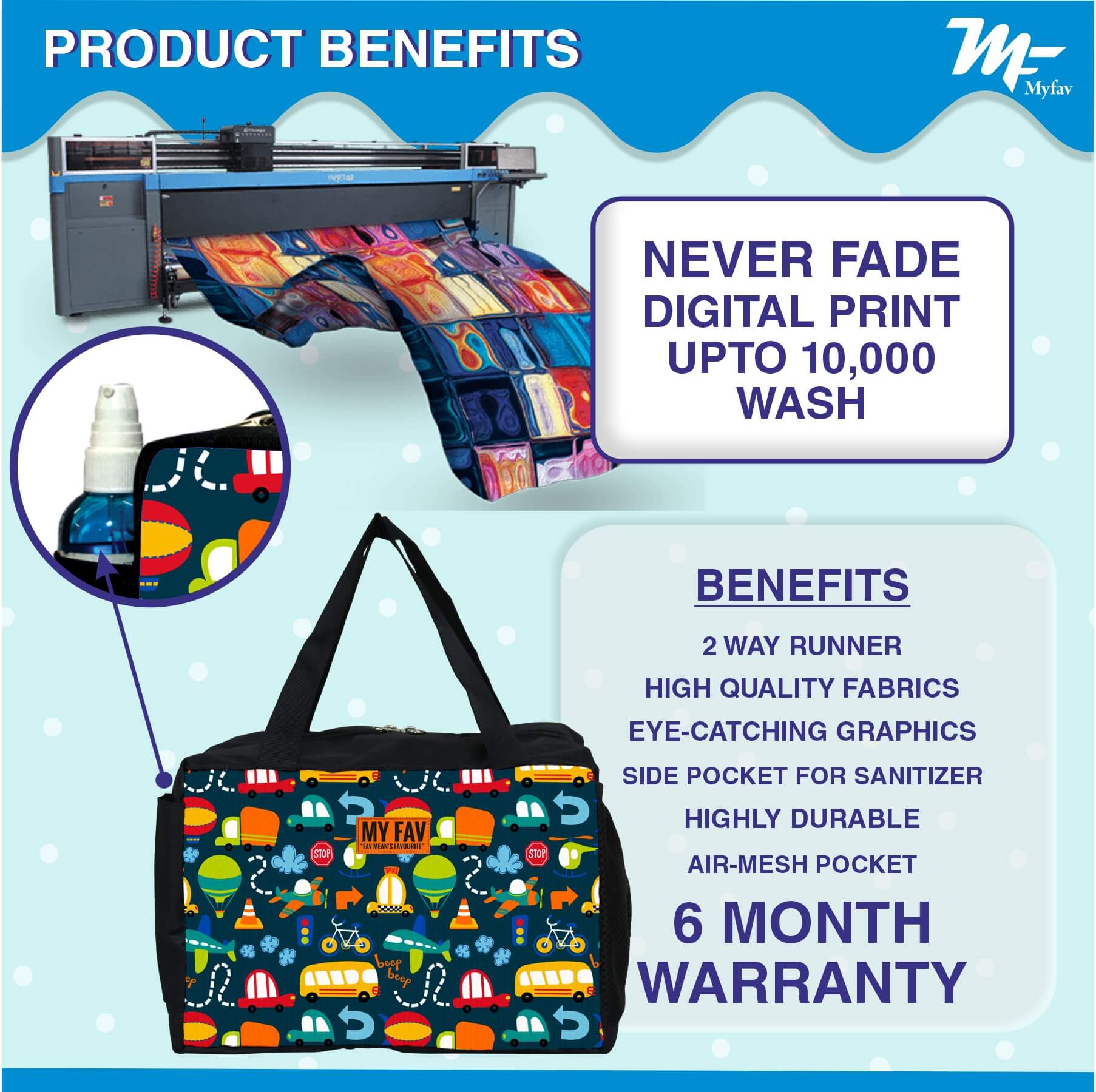 My Fav City Printed Diaper Bag