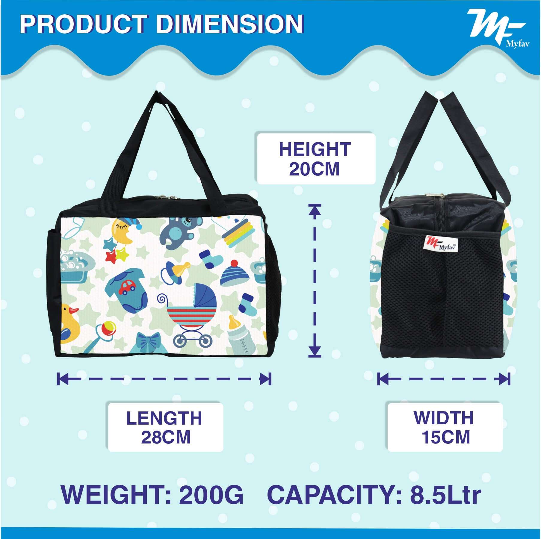 My Fav Cartoon Printed Diaper Bag
