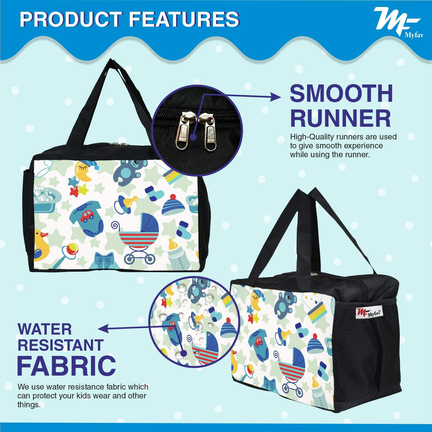 My Fav Cartoon Printed Diaper Bag