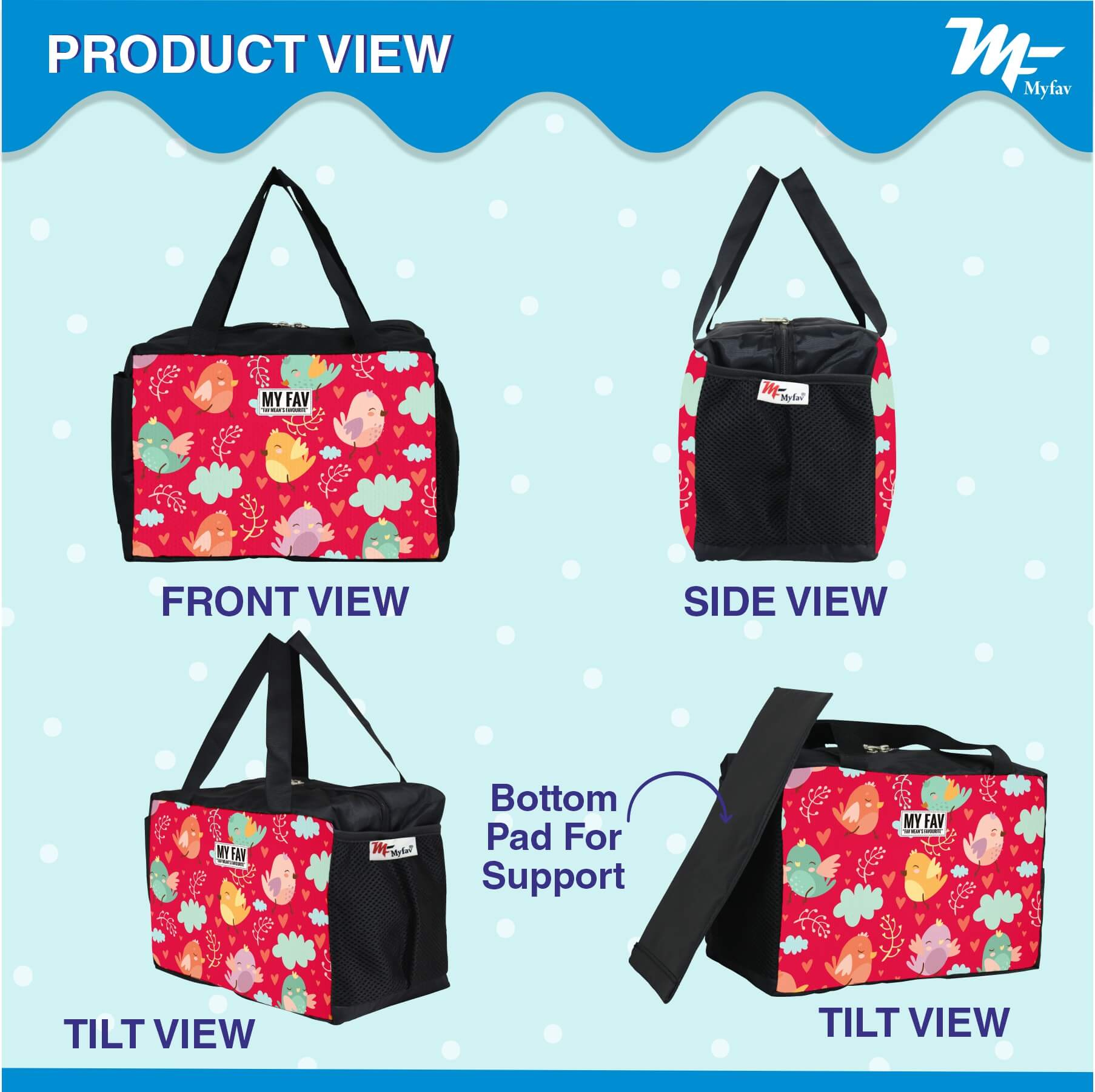 My Fav Sparrow Printed Diaper Bag