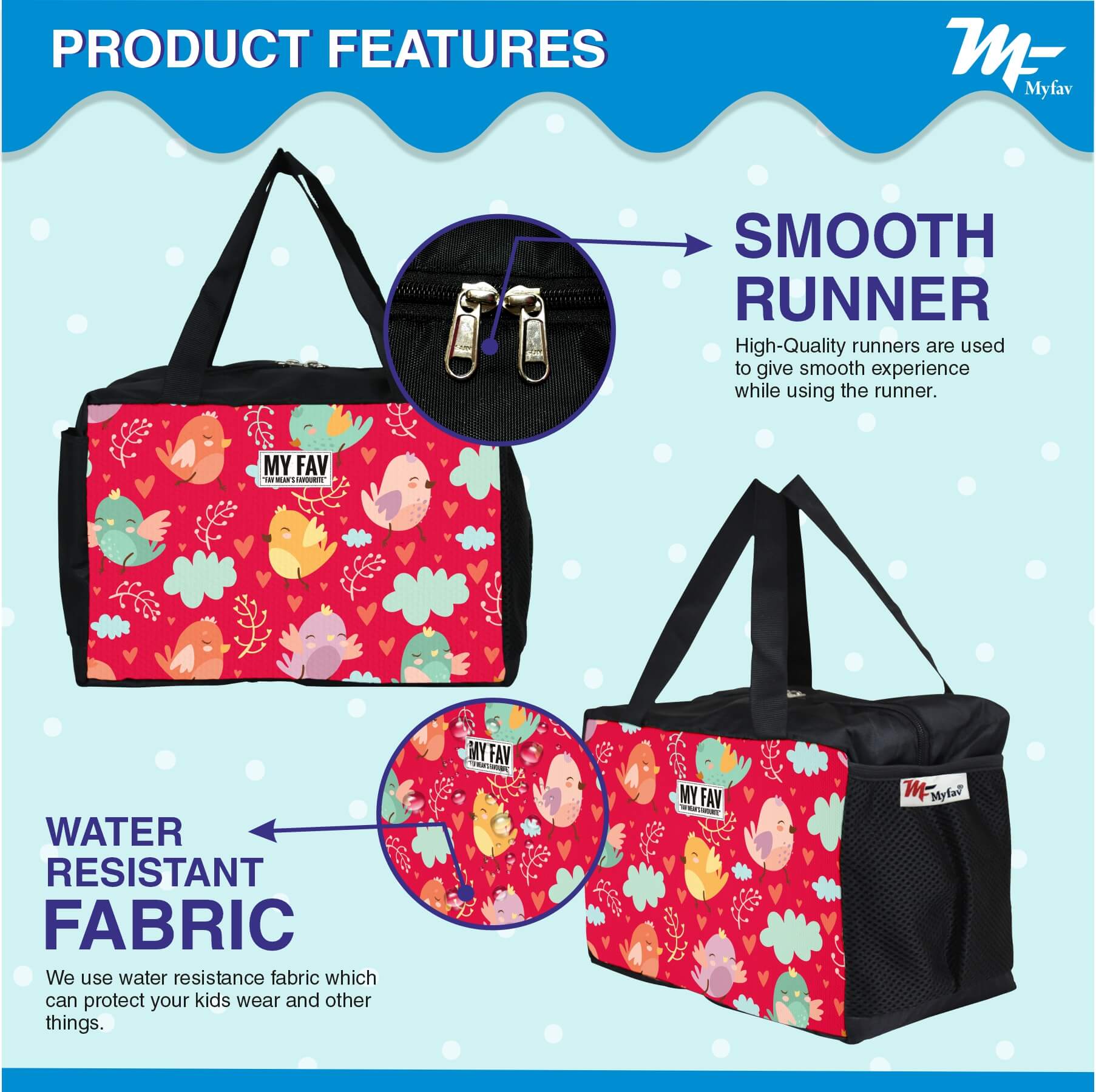 My Fav Sparrow Printed Diaper Bag