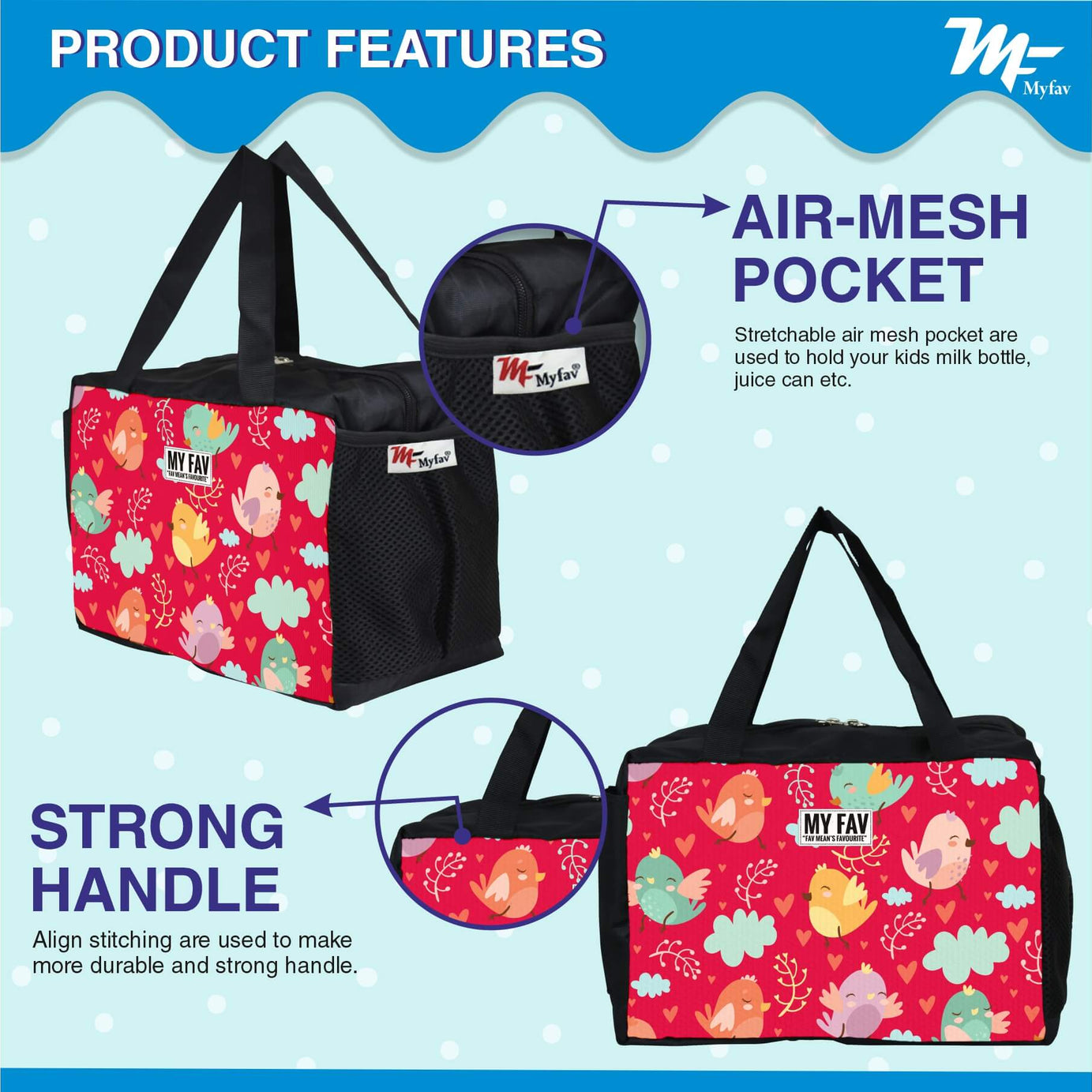 My Fav Sparrow Printed Diaper Bag