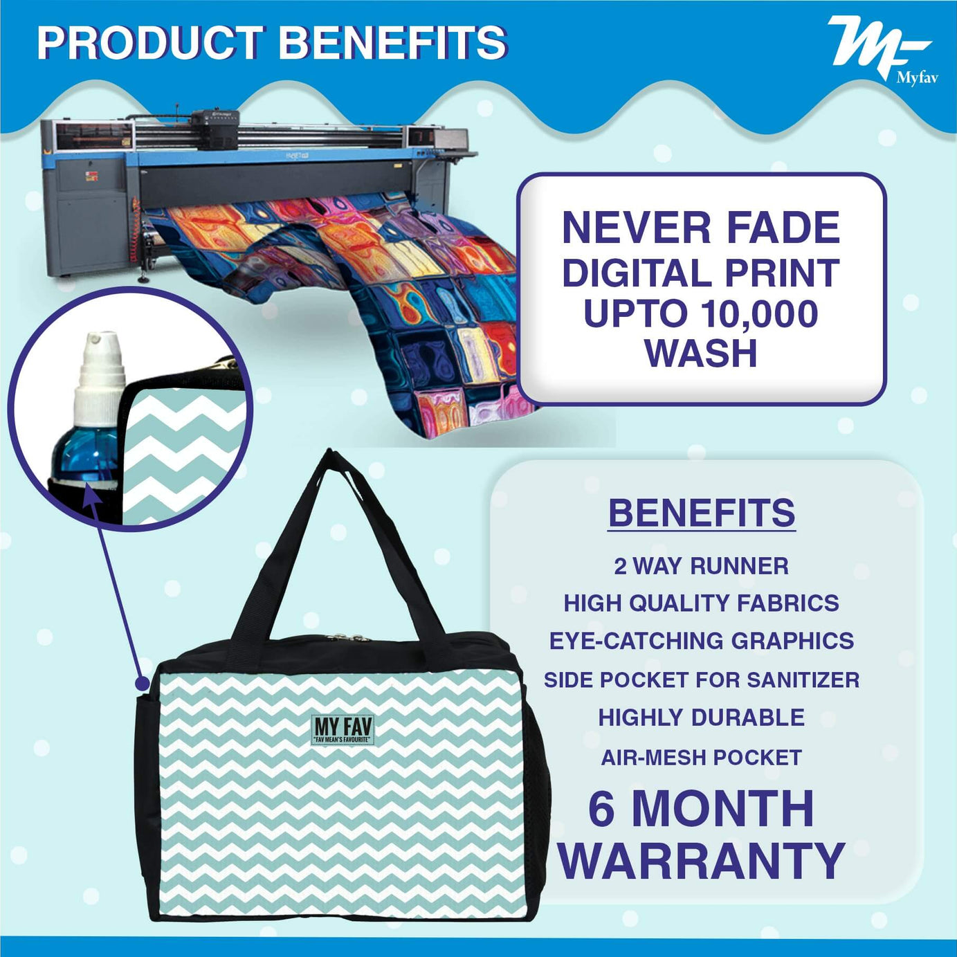 My Fav Waterfall Printed Diaper Bag