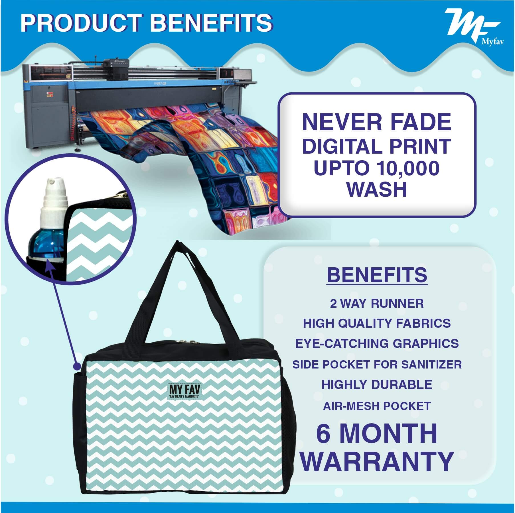 My Fav Waterfall Printed Diaper Bag