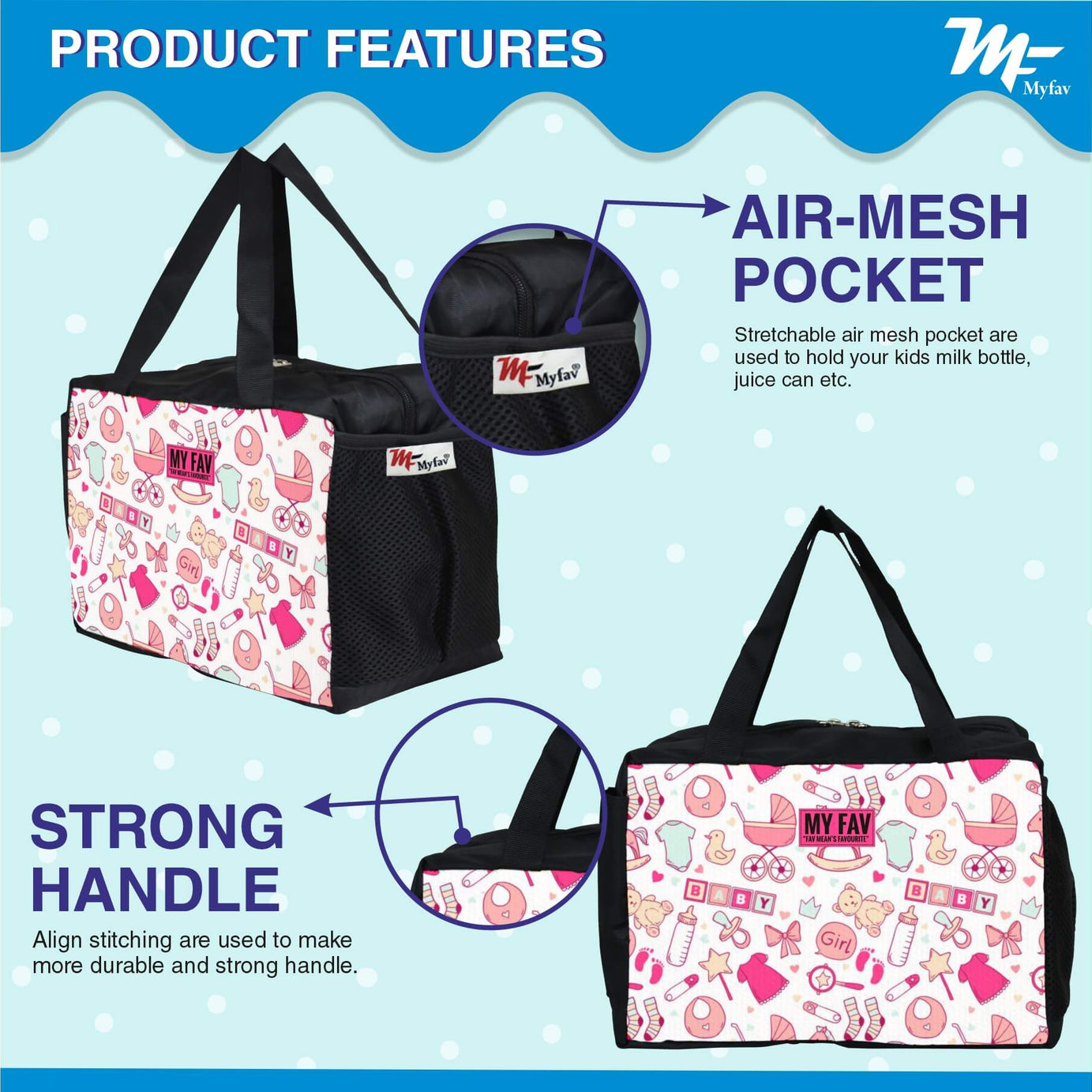 My Fav baby product Printed Diaper Bag