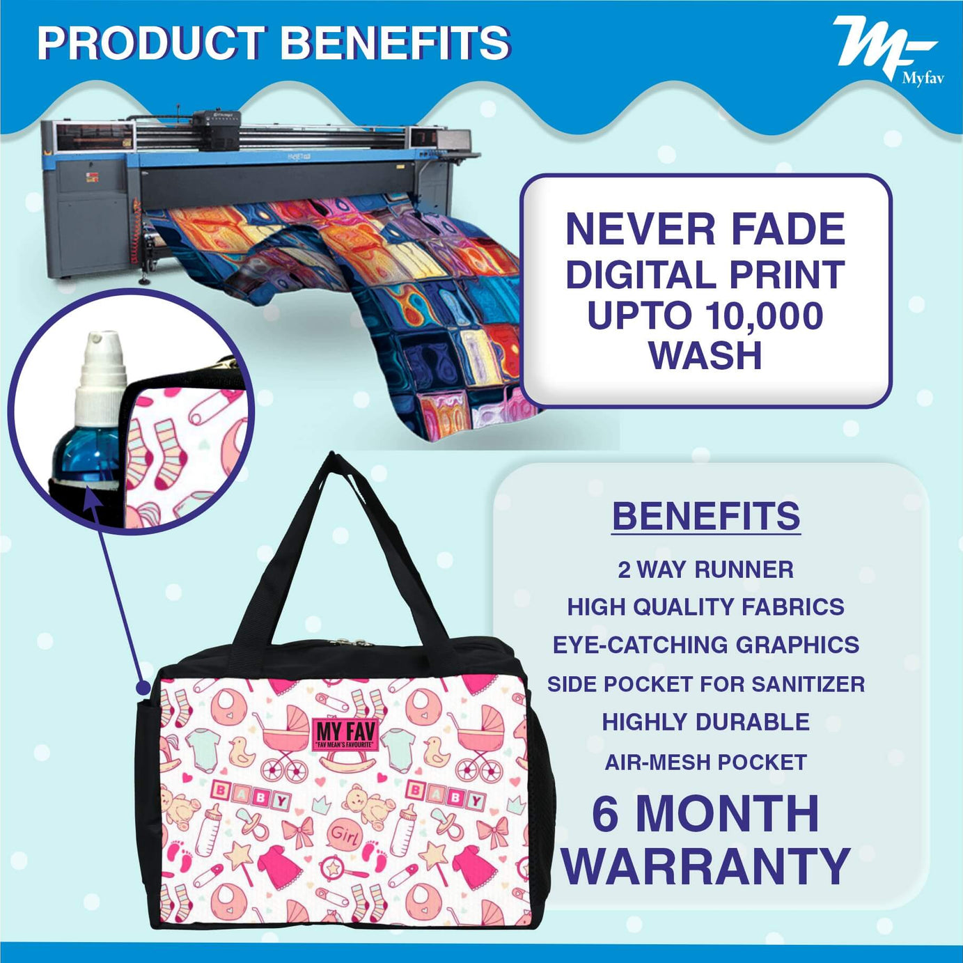 My Fav baby product Printed Diaper Bag