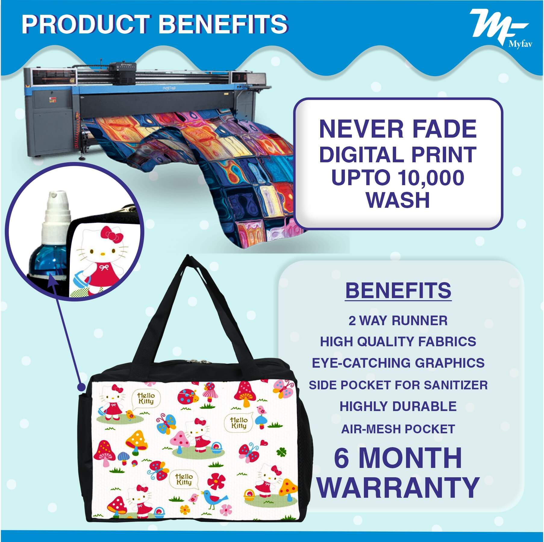 MY FAV Hello Kitty Printed Baby Diaper Bag Diaper Bag