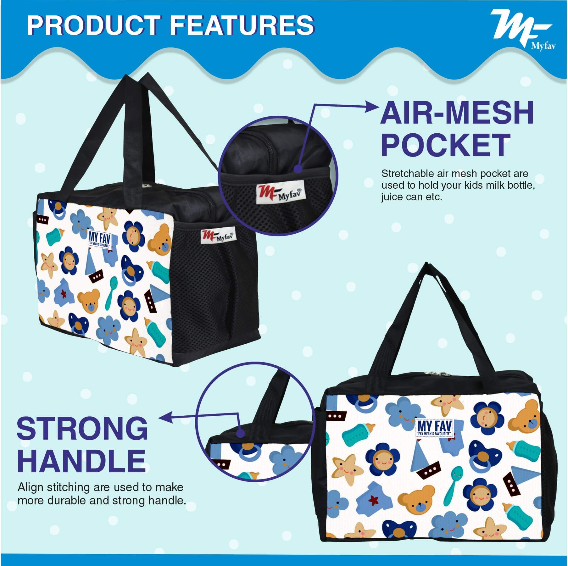 MY FAV Printed Diaper Bag - Easy to carry Diaper Bag