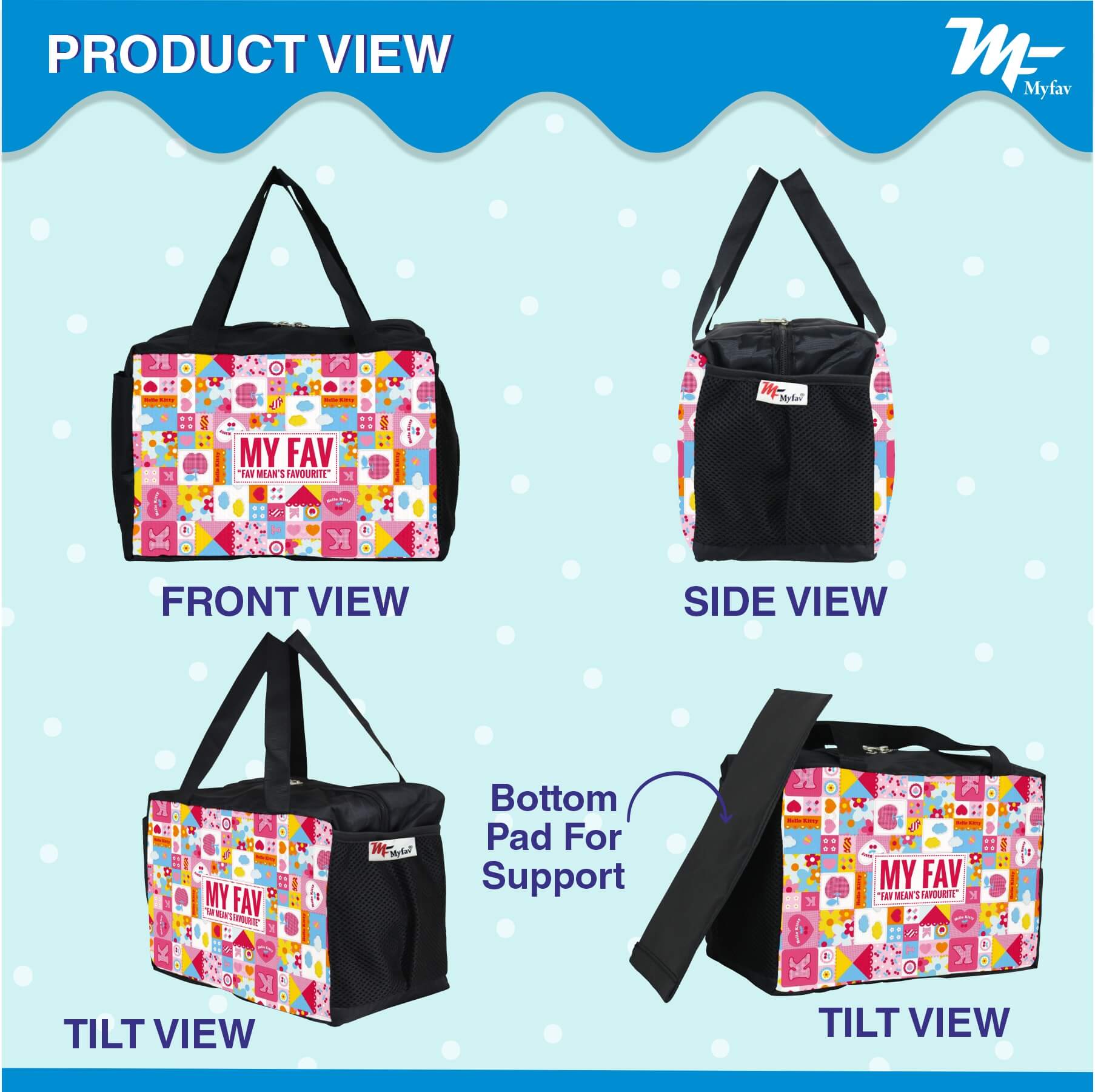 My Fav Cartoon Printed Diaper Bag