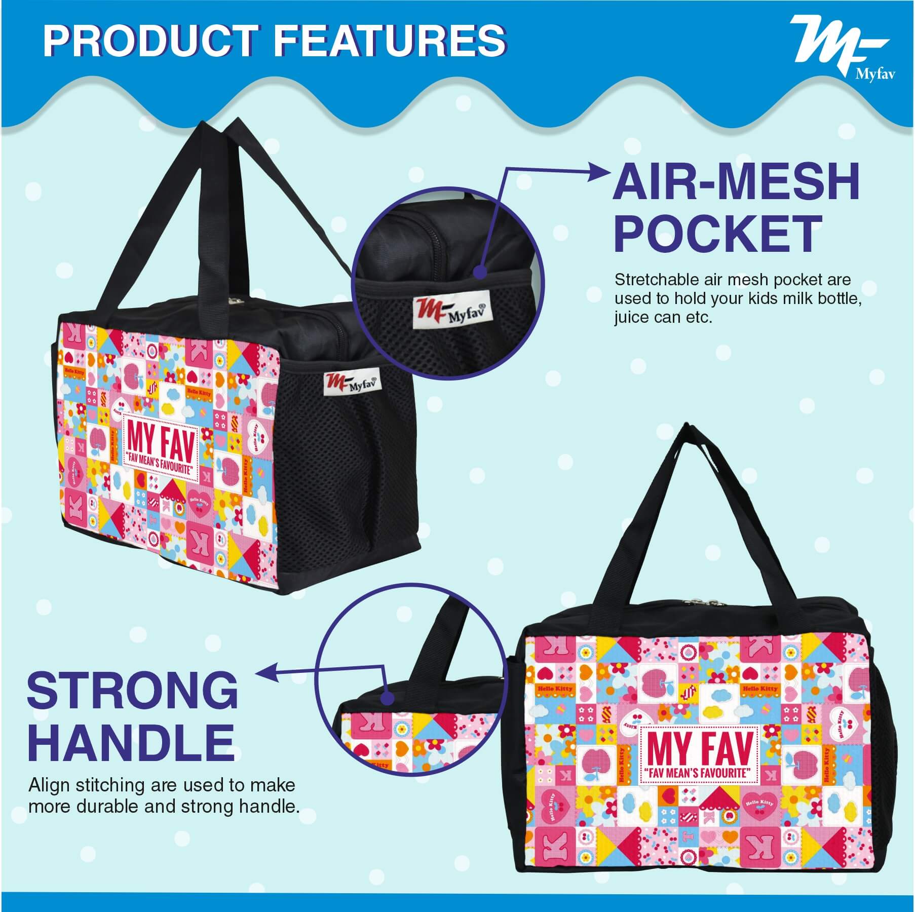 My Fav Cartoon Printed Diaper Bag