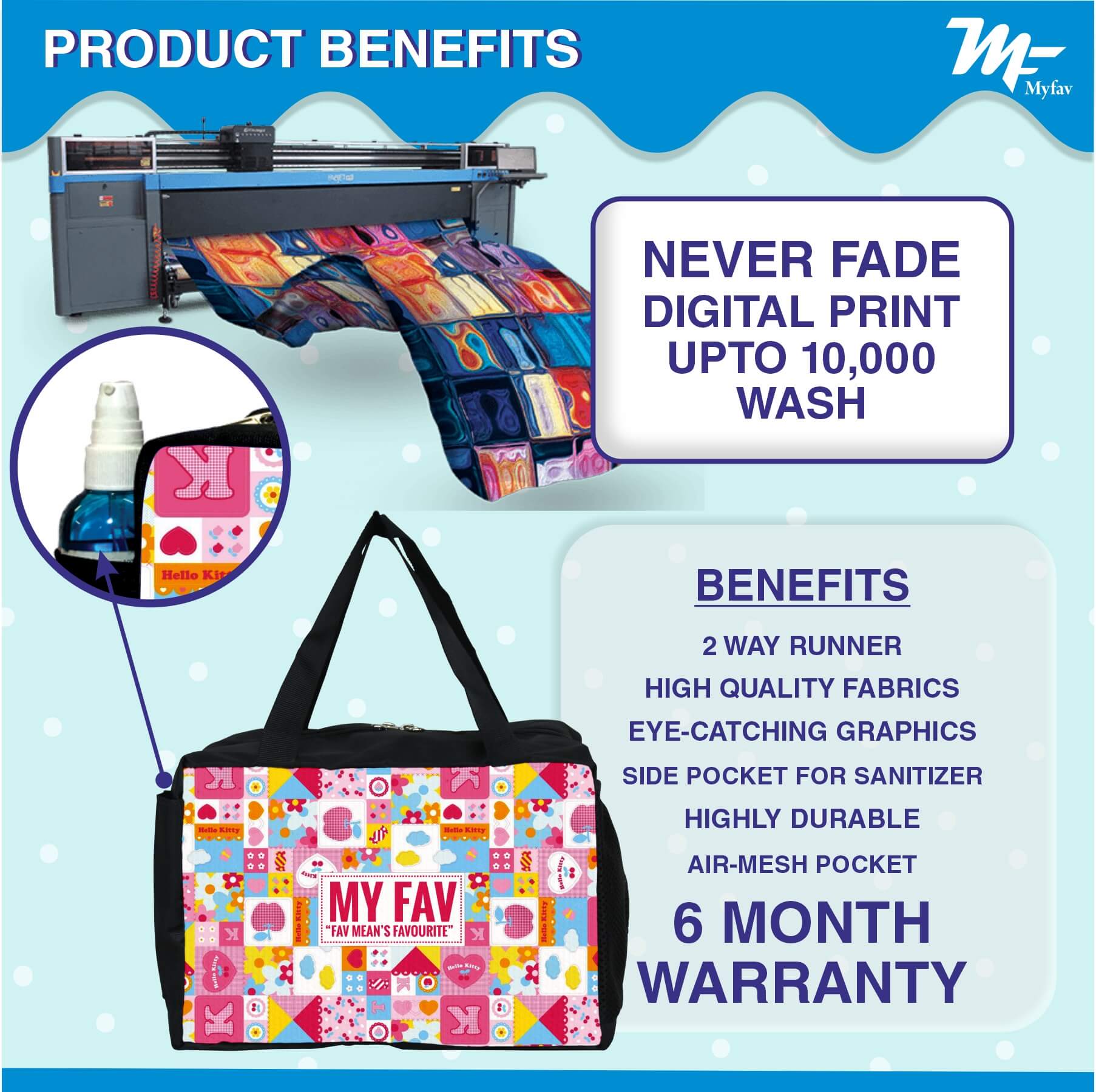 My Fav Cartoon Printed Diaper Bag