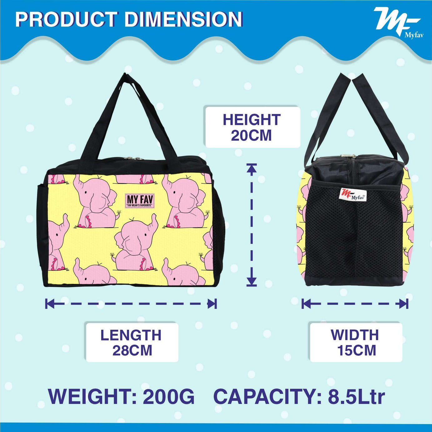 MY FAV Elephant Print Diaper Bag Diaper Bag