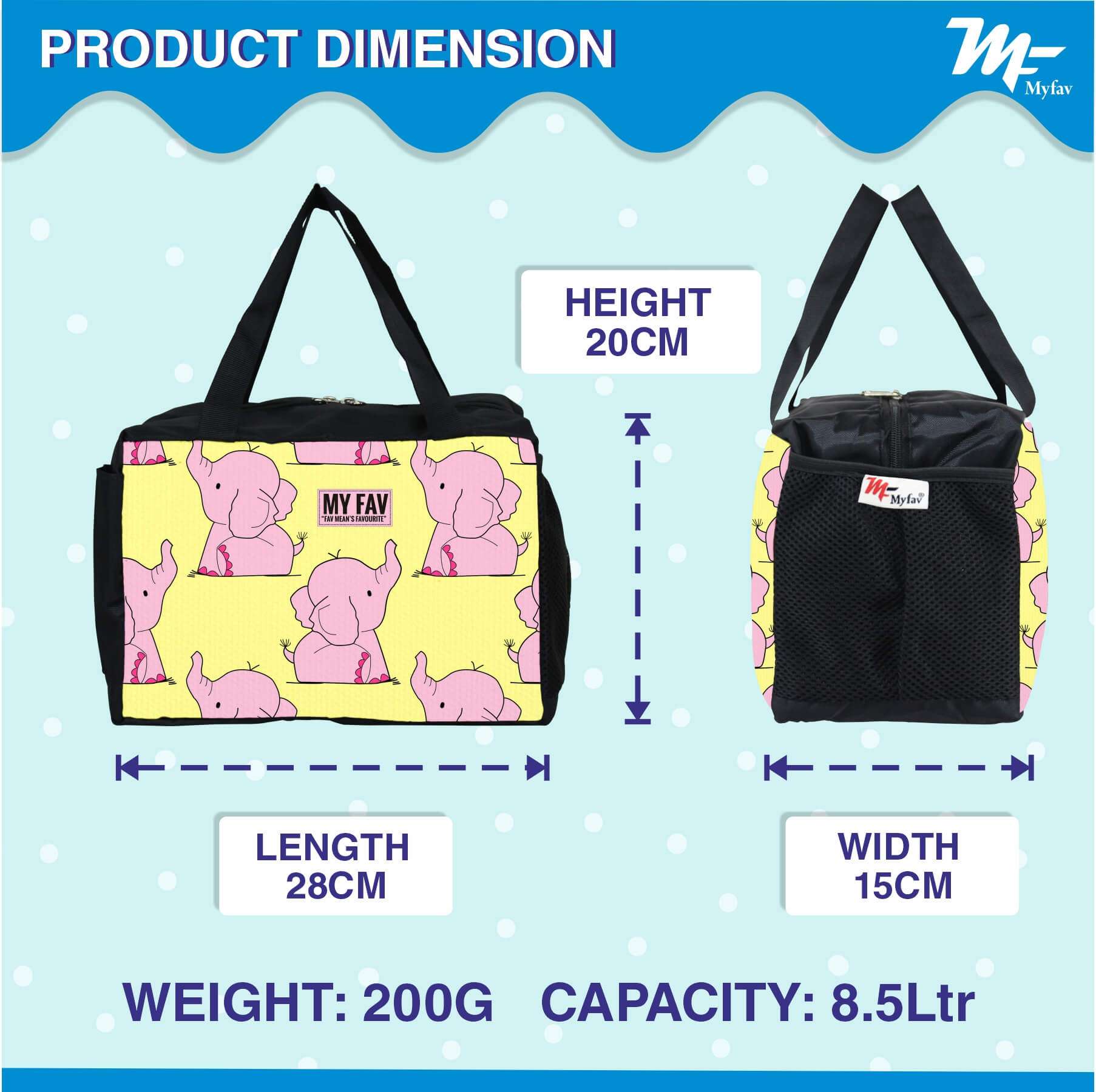 MY FAV Elephant Print Diaper Bag Diaper Bag