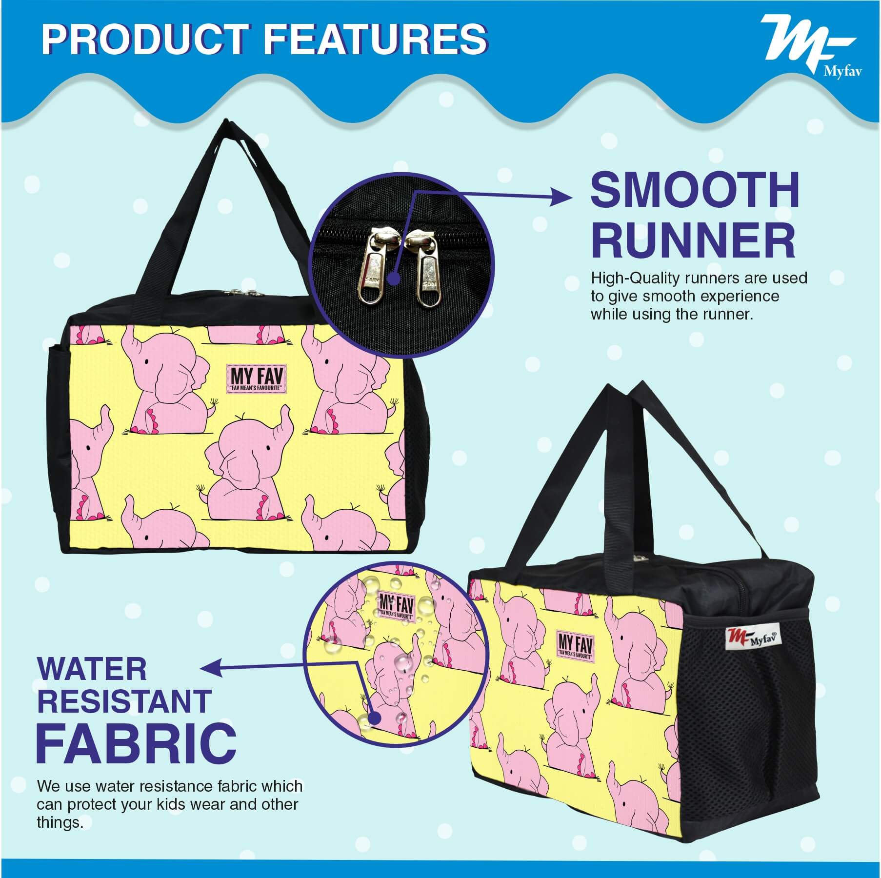 MY FAV Elephant Print Diaper Bag Diaper Bag