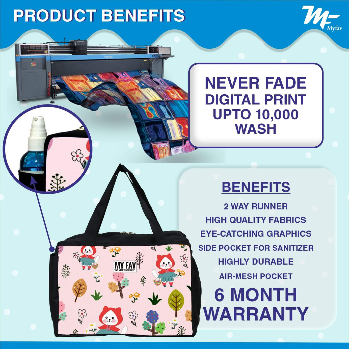 MY FAV Teddy Flower Print Diaper Bag Diaper Bag