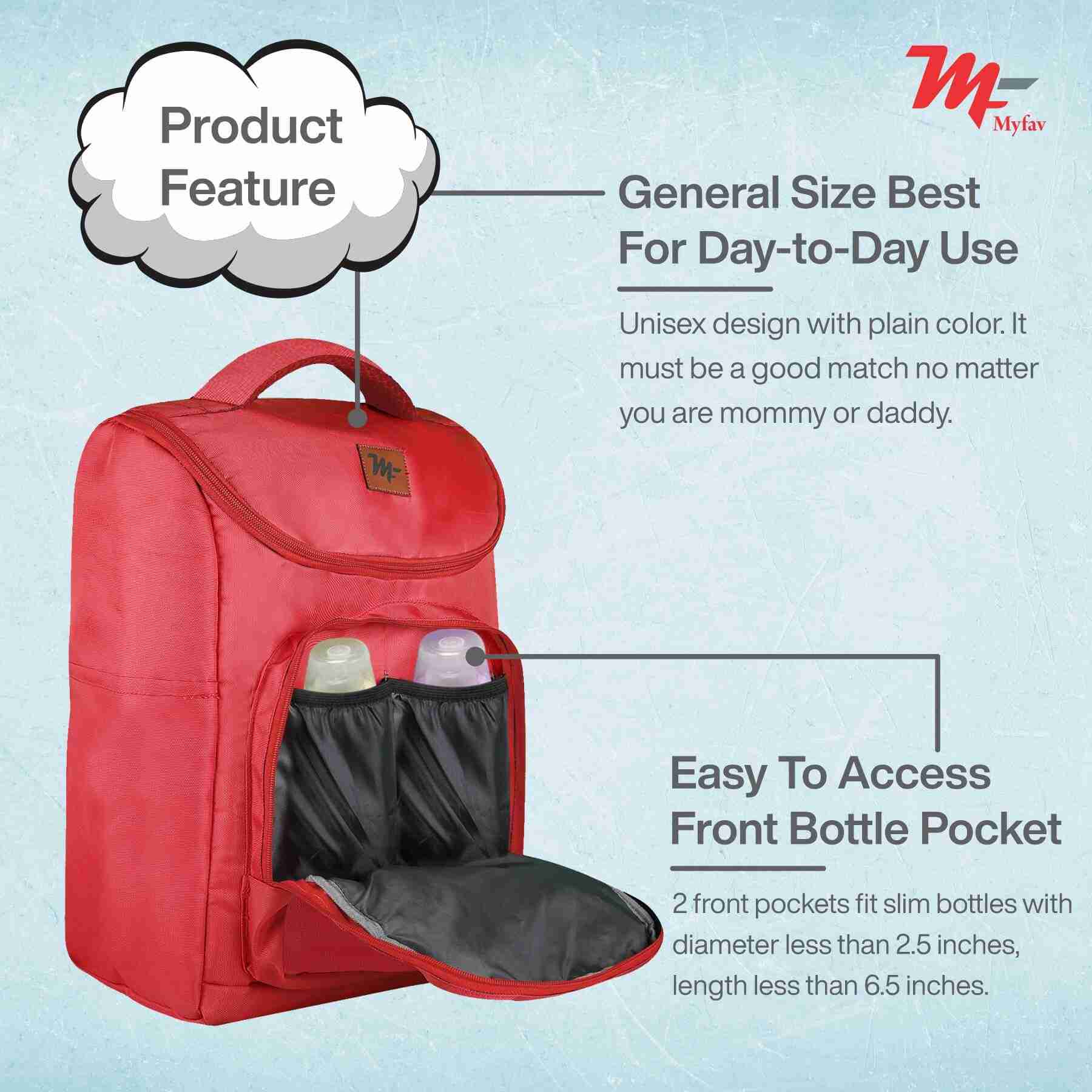 MY FAV Stylish Multipurpose Diaper Bag Waterproof Travel Backpack for Moms with Newborns - Ideal for Baby Essentials, Fashionable and Functional