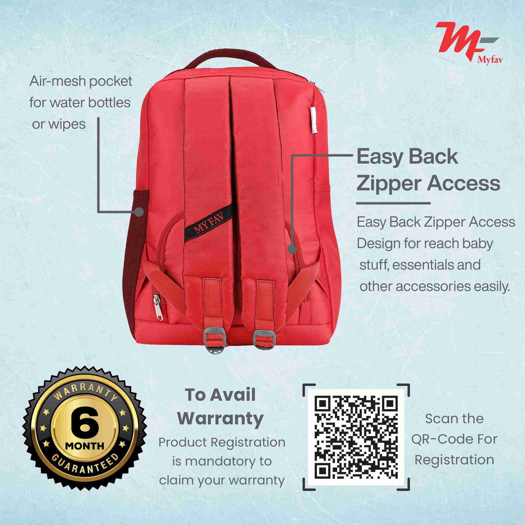 MY FAV Stylish Multipurpose Diaper Bag Waterproof Travel Backpack for Moms with Newborns - Ideal for Baby Essentials, Fashionable and Functional