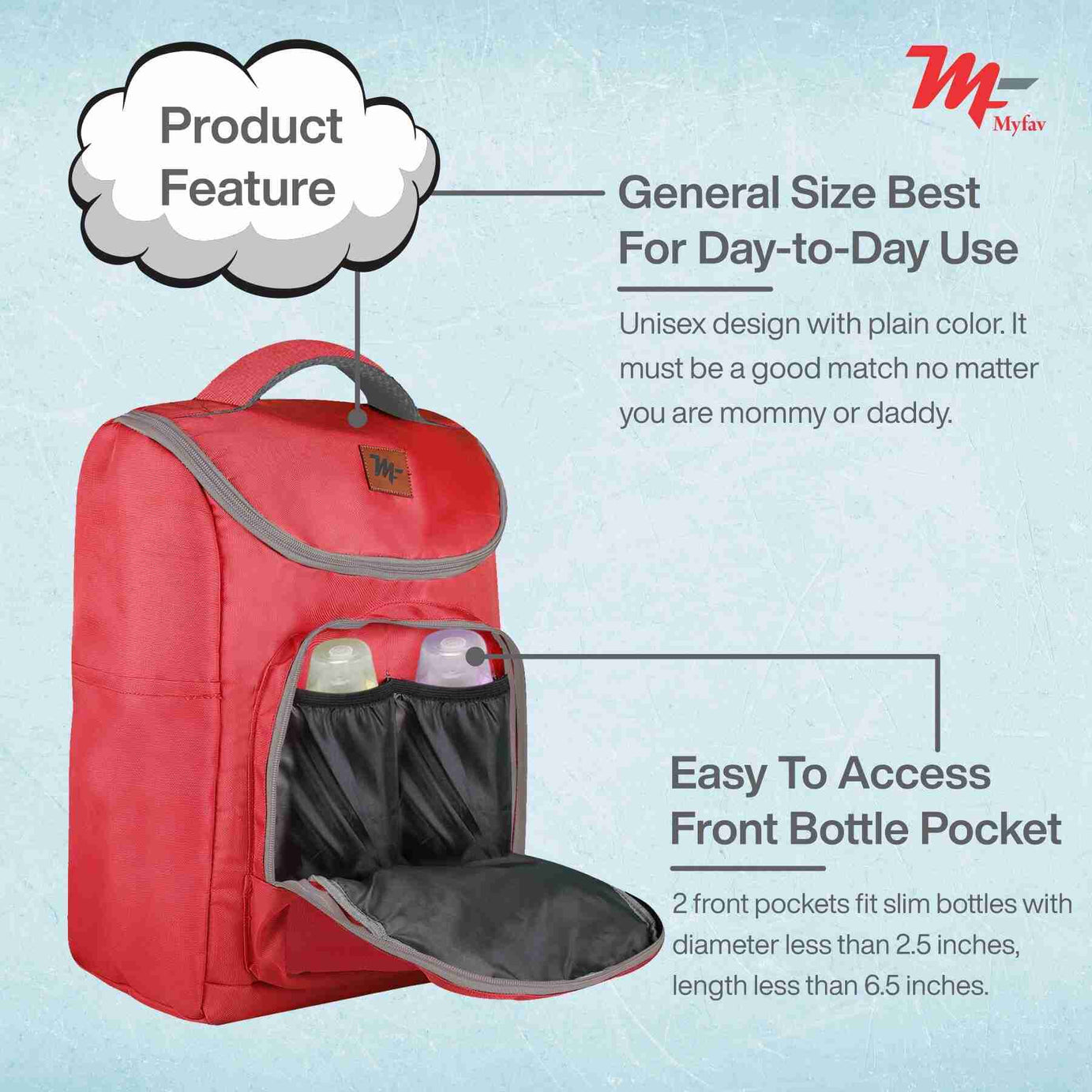 MY FAV Stylish Multipurpose Diaper Bag Waterproof Travel Backpack for Moms with Newborns - Ideal for Baby Essentials, Fashionable and Functional