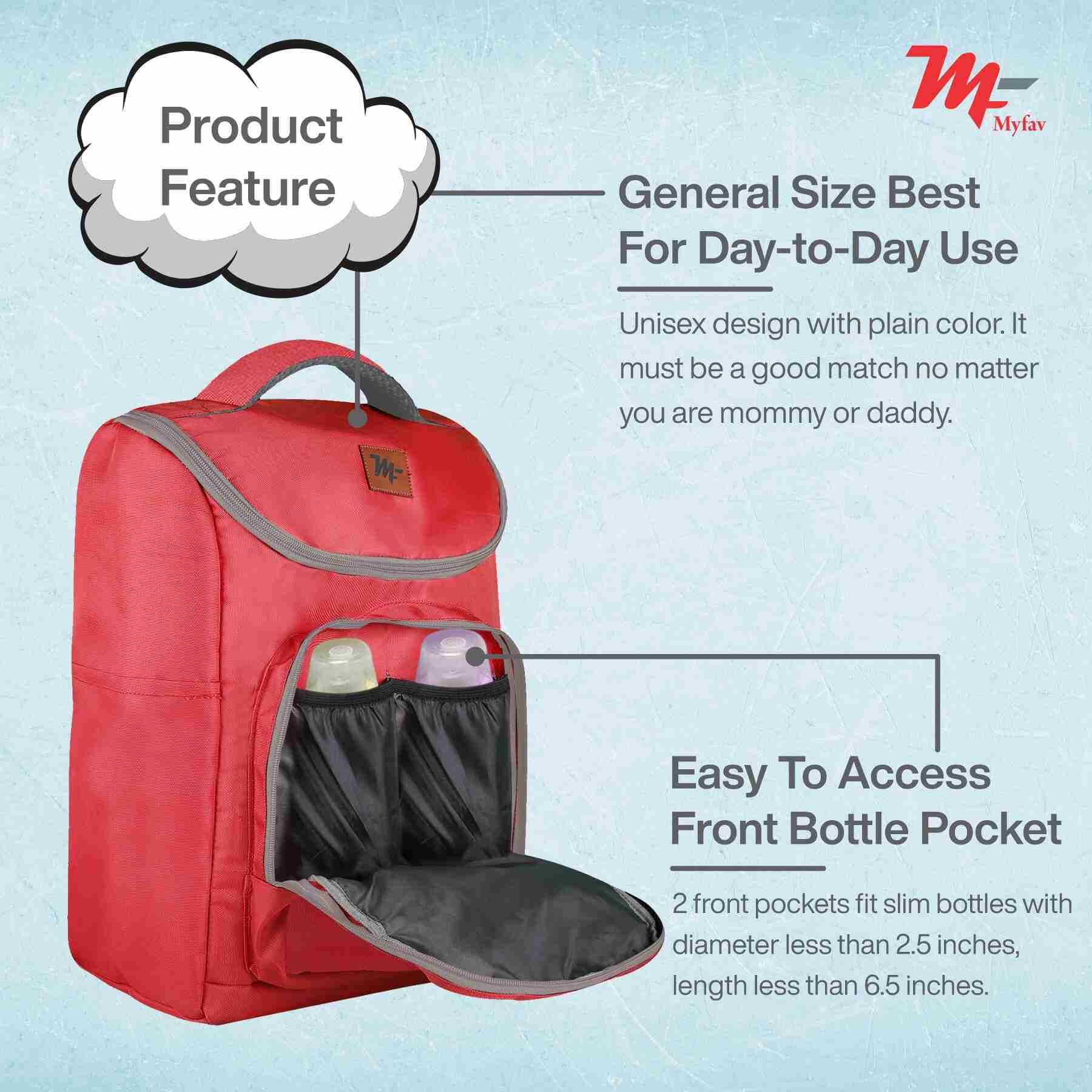 MY FAV Stylish Multipurpose Diaper Bag Waterproof Travel Backpack for Moms with Newborns - Ideal for Baby Essentials, Fashionable and Functional