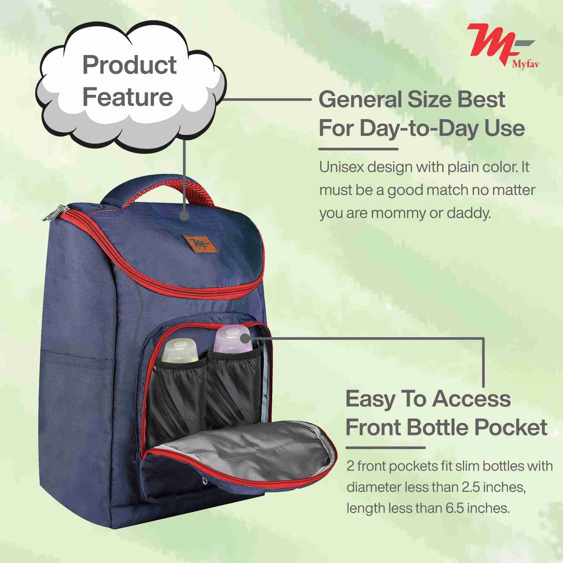 MY FAV Stylish Multipurpose Diaper Bag Waterproof Travel Backpack for Moms with Newborns - Ideal for Baby Essentials, Fashionable and Functional