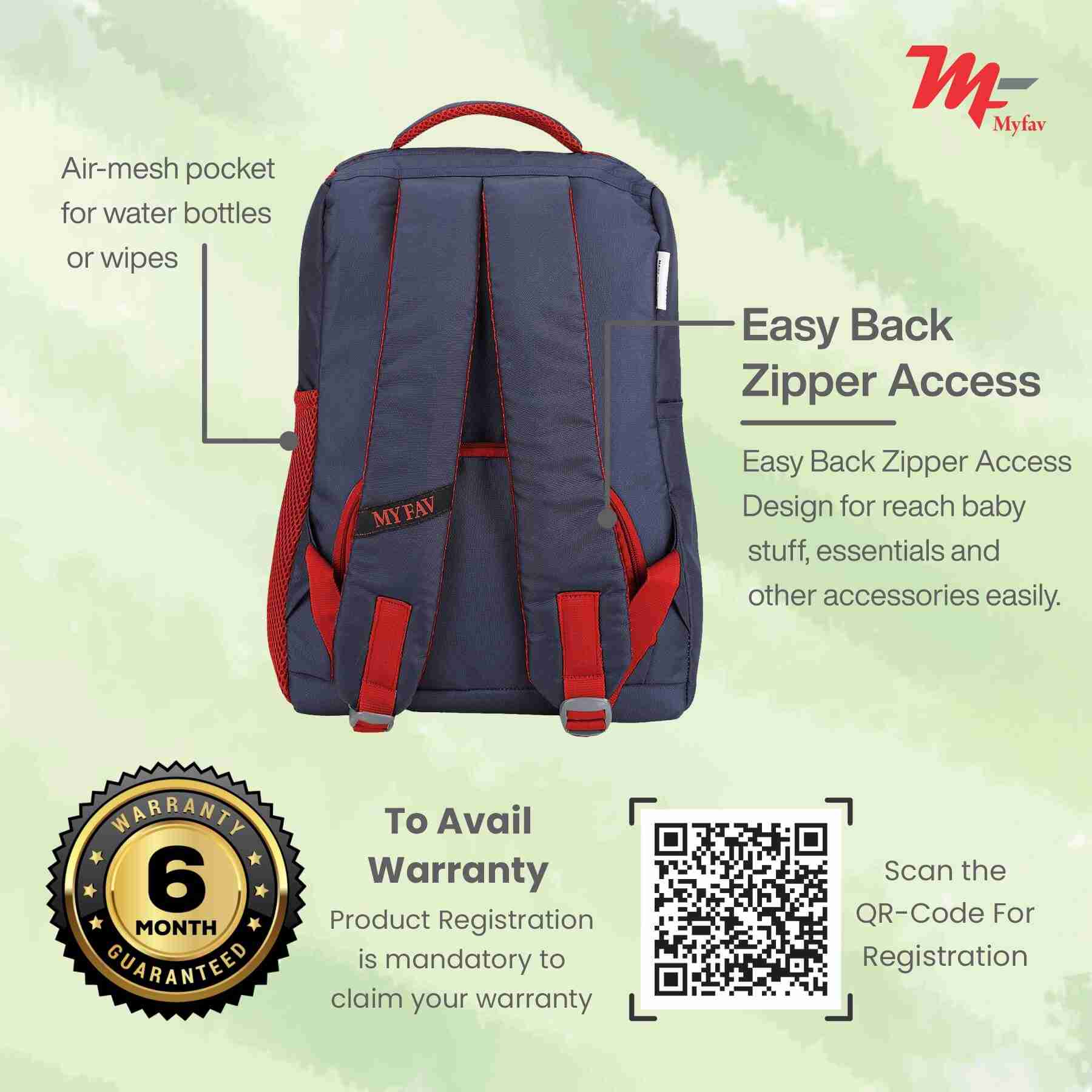 MY FAV Stylish Multipurpose Diaper Bag Waterproof Travel Backpack for Moms with Newborns - Ideal for Baby Essentials, Fashionable and Functional