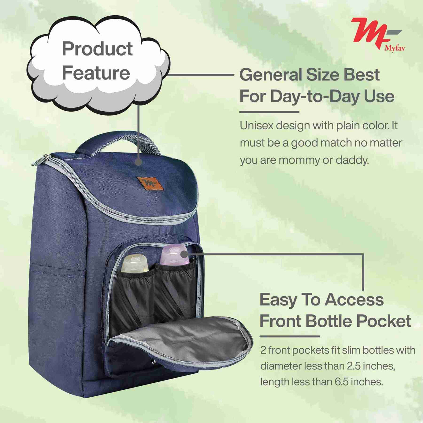 MY FAV Stylish Multipurpose Diaper Bag Waterproof Travel Backpack for Moms with Newborns - Ideal for Baby Essentials, Fashionable and Functional