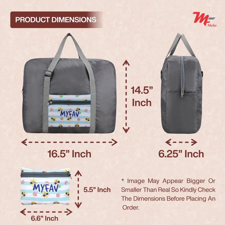 MY FAV Printed Foldable Travel Bag with Adjustable Buckels & Smooth Zipper Lightweight Waterproof Carry on Luggage Duffel Bags for Travelling Sports (6 Month Warranty)