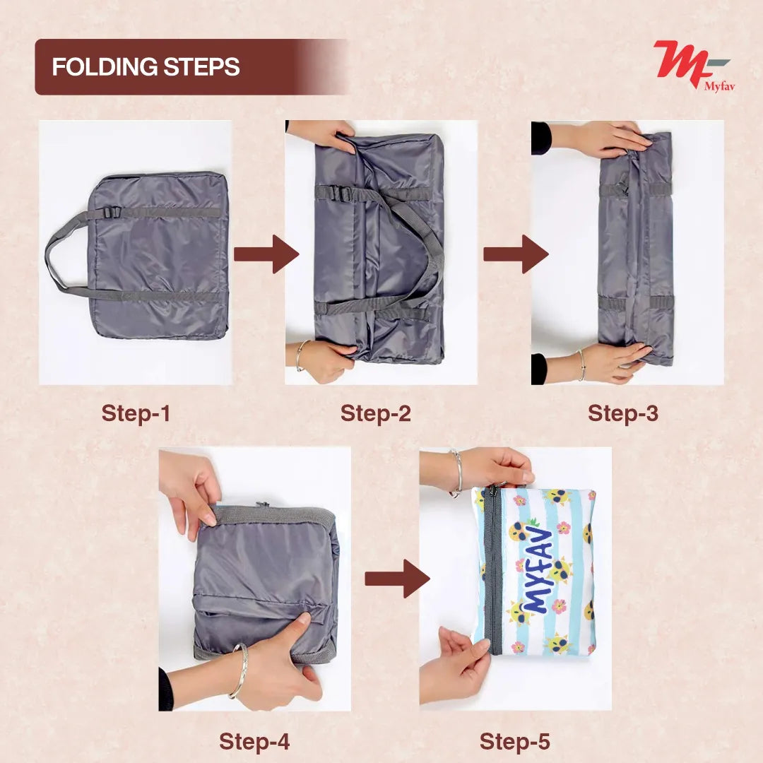 MY FAV Printed Foldable Travel Bag with Adjustable Buckels & Smooth Zipper Lightweight Waterproof Carry on Luggage Duffel Bags for Travelling Sports (6 Month Warranty)