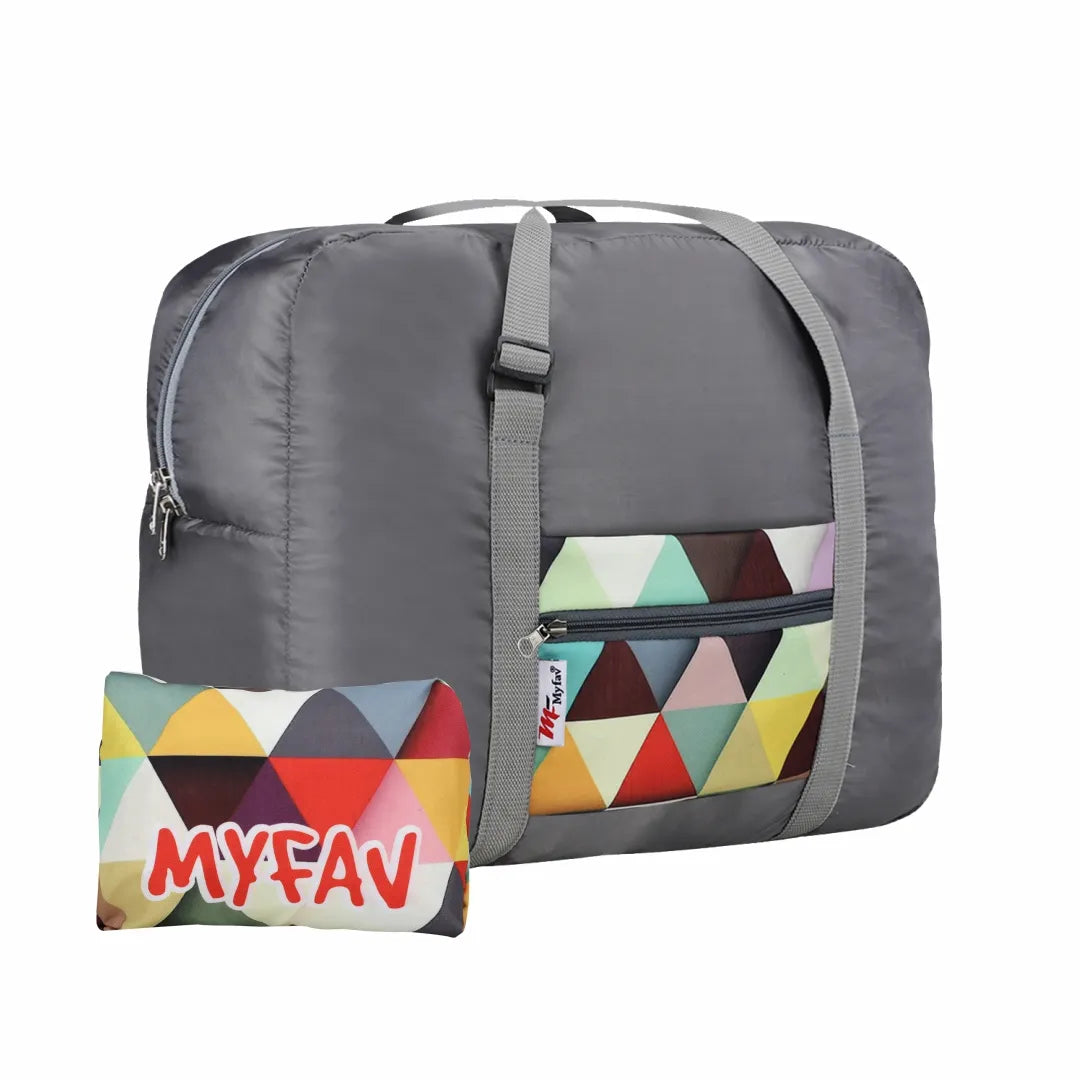 MY FAV Printed Foldable Travel Bag with Adjustable Buckels & Smooth Zipper Lightweight Waterproof Carry on Luggage Duffel Bags for Travelling Sports (6 Month Warranty)