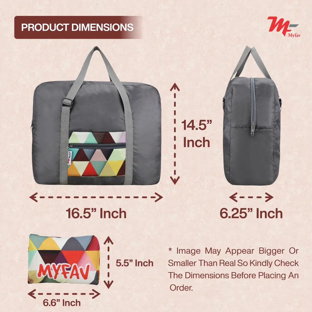 MY FAV Printed Foldable Travel Bag with Adjustable Buckels & Smooth Zipper Lightweight Waterproof Carry on Luggage Duffel Bags for Travelling Sports (6 Month Warranty)