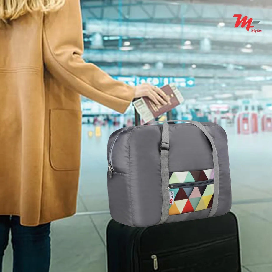 MY FAV Printed Foldable Travel Bag with Adjustable Buckels & Smooth Zipper Lightweight Waterproof Carry on Luggage Duffel Bags for Travelling Sports (6 Month Warranty)
