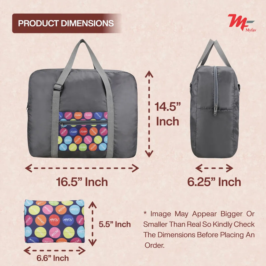 MY FAV Printed Foldable Travel Bag with Adjustable Buckels & Smooth Zipper Lightweight Waterproof Carry on Luggage Duffel Bags for Travelling Sports (6 Month Warranty)
