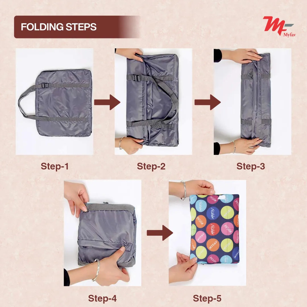 MY FAV Printed Foldable Travel Bag with Adjustable Buckels & Smooth Zipper Lightweight Waterproof Carry on Luggage Duffel Bags for Travelling Sports (6 Month Warranty)