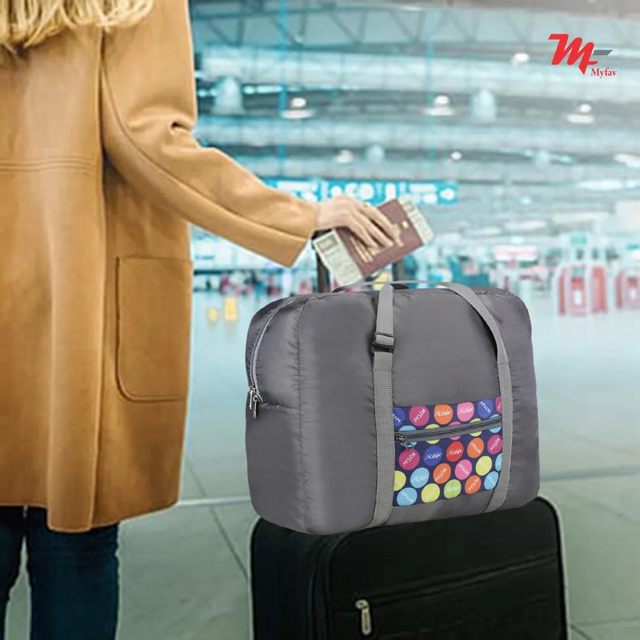 MY FAV Printed Foldable Travel Bag with Adjustable Buckels & Smooth Zipper Lightweight Waterproof Carry on Luggage Duffel Bags for Travelling Sports (6 Month Warranty)