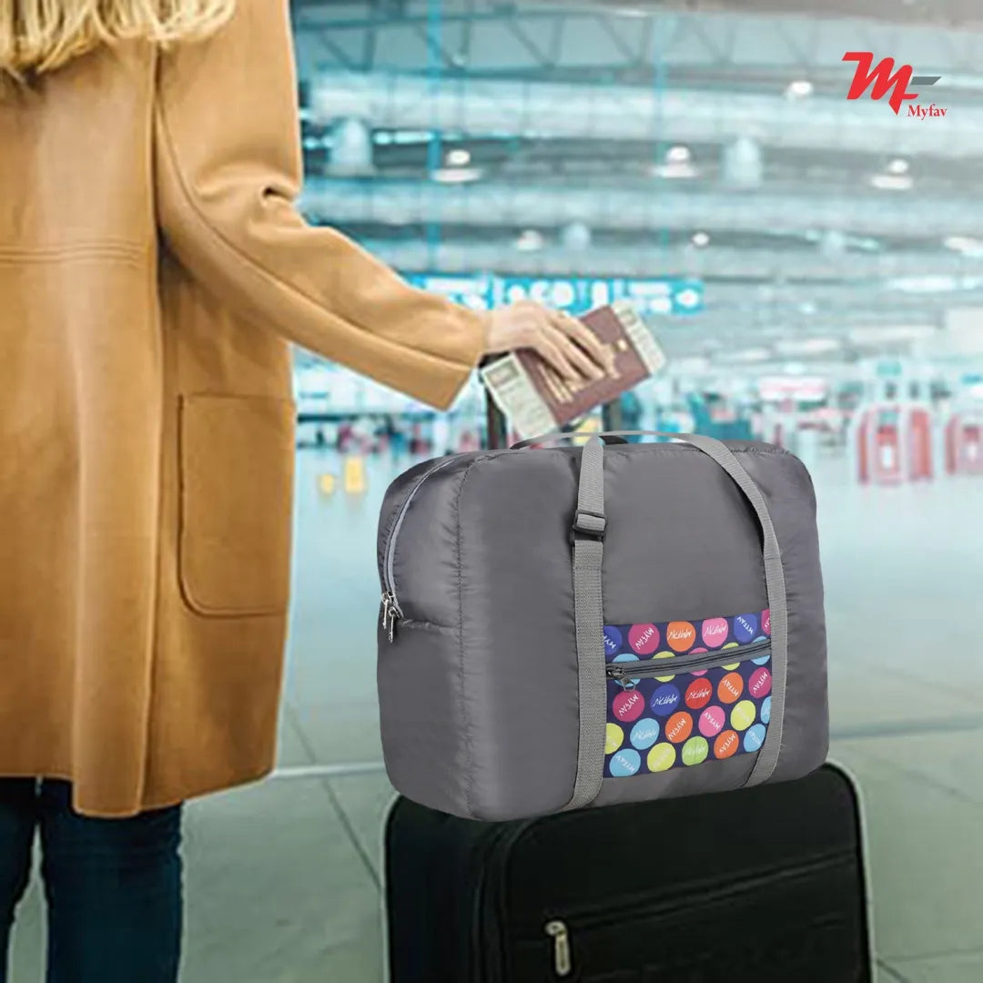 MY FAV Printed Foldable Travel Bag with Adjustable Buckels & Smooth Zipper Lightweight Waterproof Carry on Luggage Duffel Bags for Travelling Sports (6 Month Warranty)
