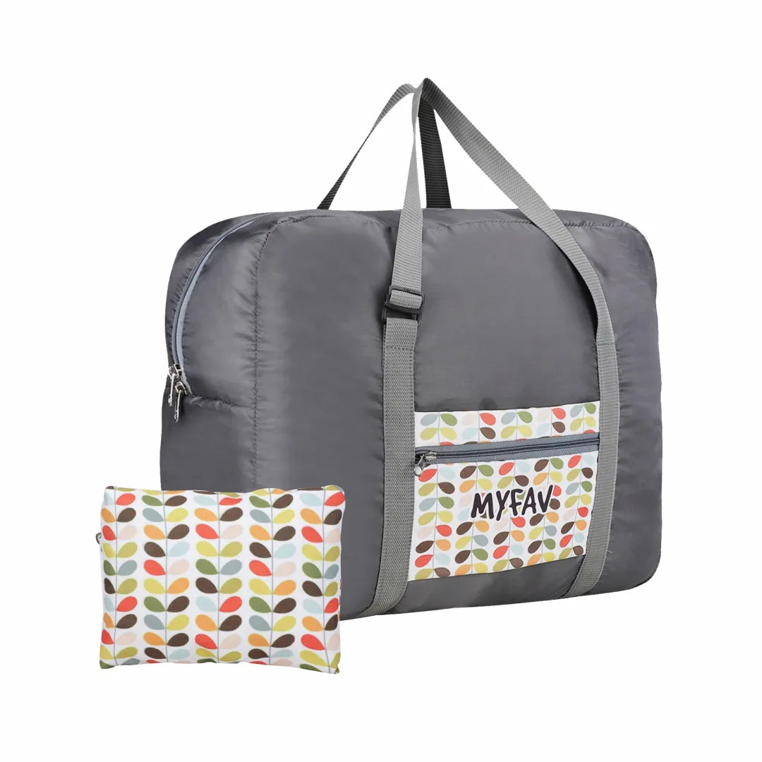 MY FAV Printed Foldable Travel Bag with Adjustable Buckels & Smooth Zipper Lightweight Waterproof Carry on Luggage Duffel Bags for Travelling Sports (6 Month Warranty)