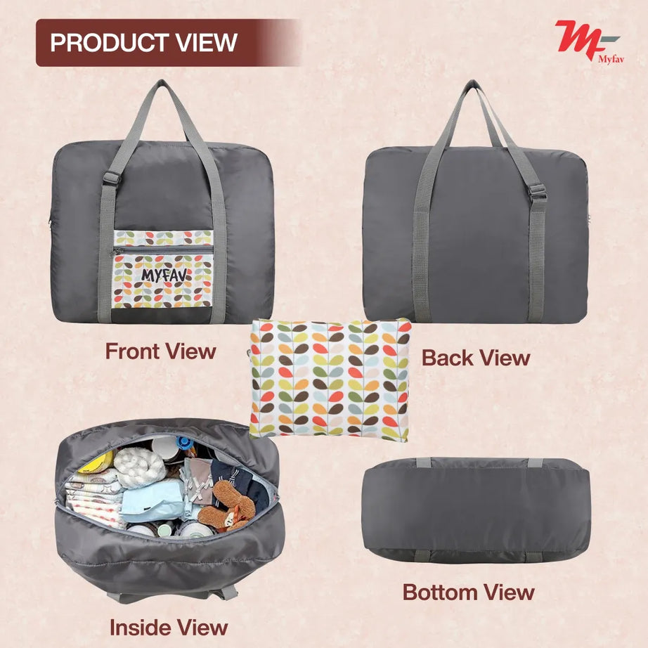 MY FAV Printed Foldable Travel Bag with Adjustable Buckels & Smooth Zipper Lightweight Waterproof Carry on Luggage Duffel Bags for Travelling Sports (6 Month Warranty)